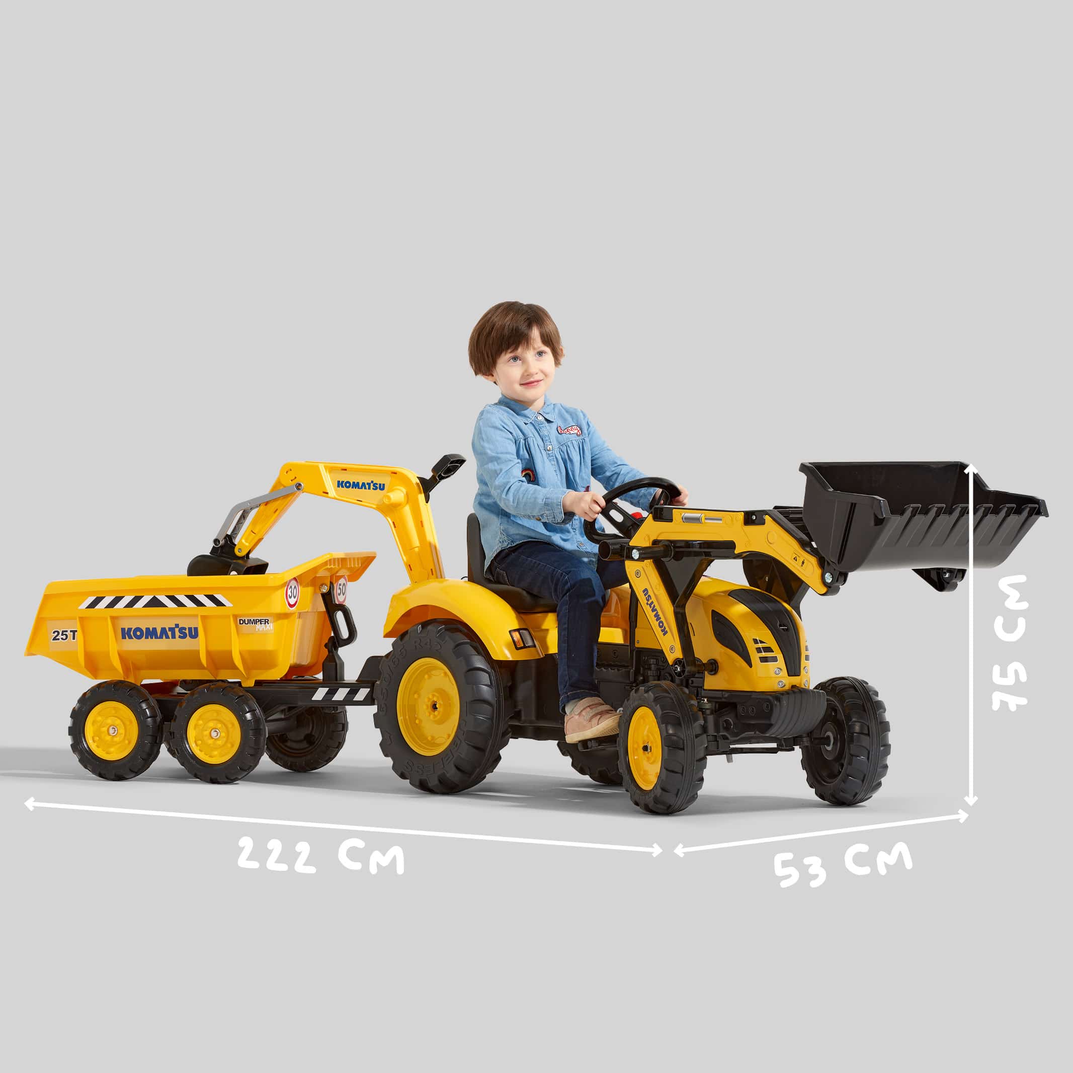 falk-komatsu-maxi-tretbagger-mit-anh-nger-3-7-jahre image 5