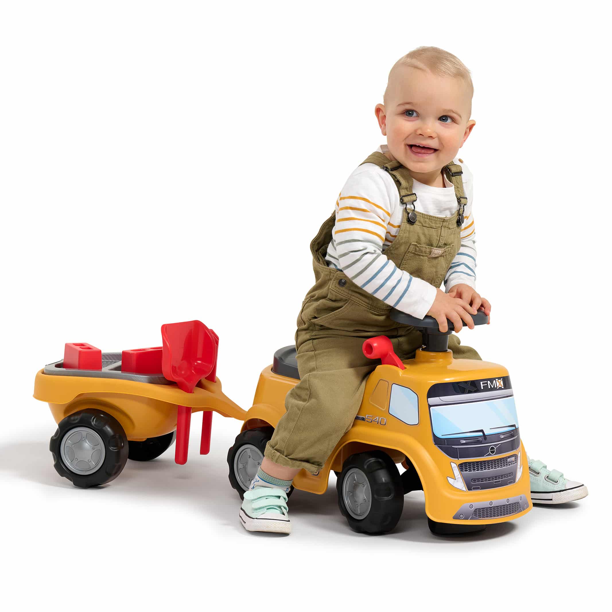 falk-volvo-rutschauto-mit-anh-nger-und-sandset image 2