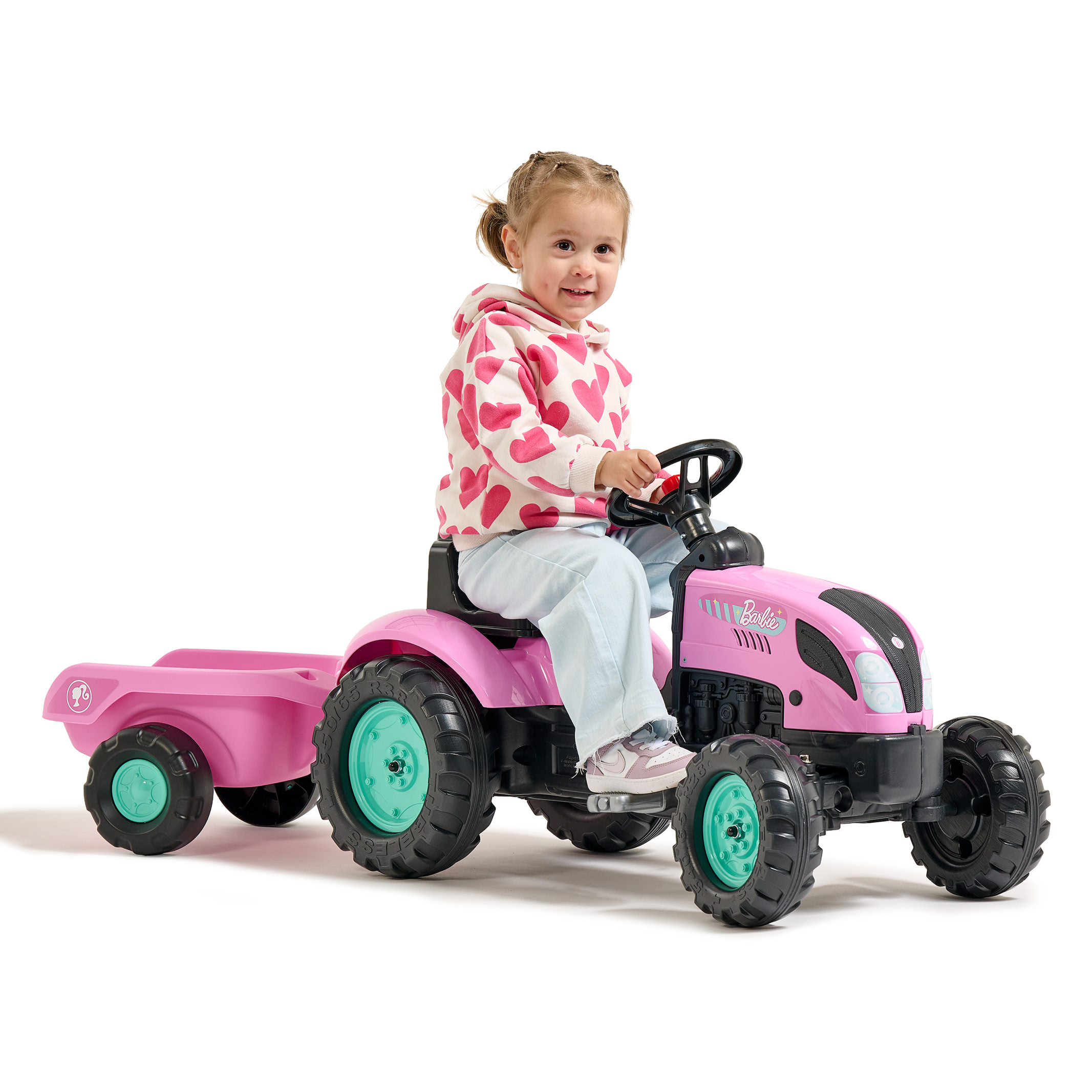 falk-tracteurs-barbie-trettraktor-mit-anh-nger-ab-2-jahren image 2