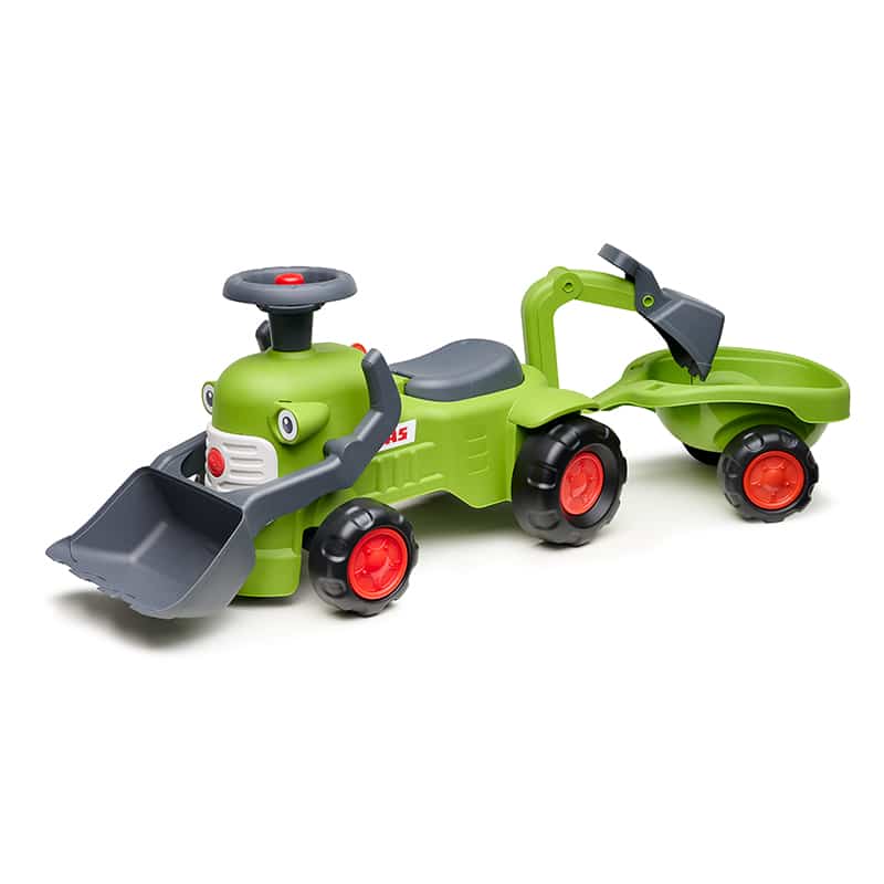 falk-claas-rutsch-traktor-mit-bagger-schaufel-und-anh-nger image 1