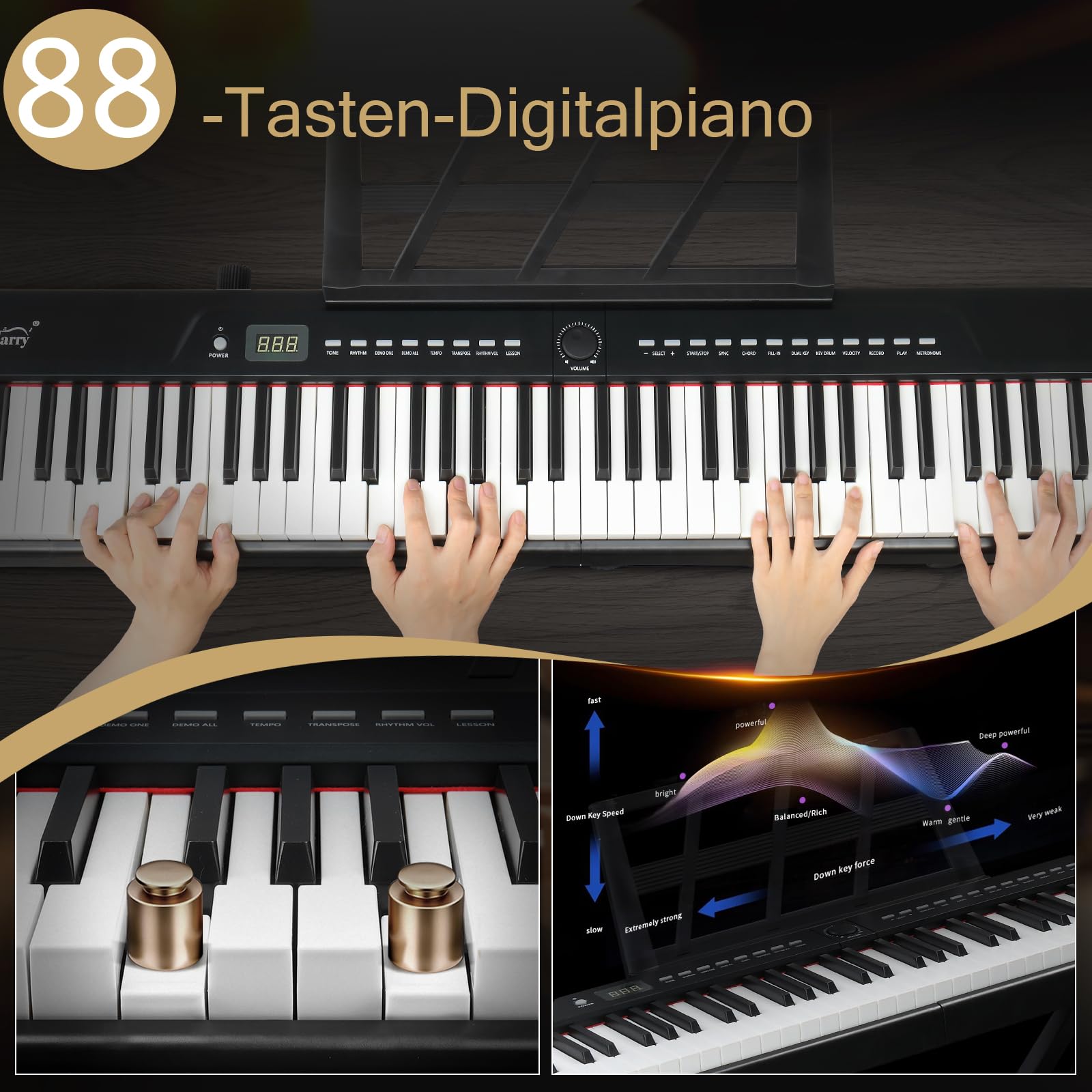 lalaho-e-piano-88-tasten-halbgewichtet-digitalpiano-schwarz-x-st-nder image 3