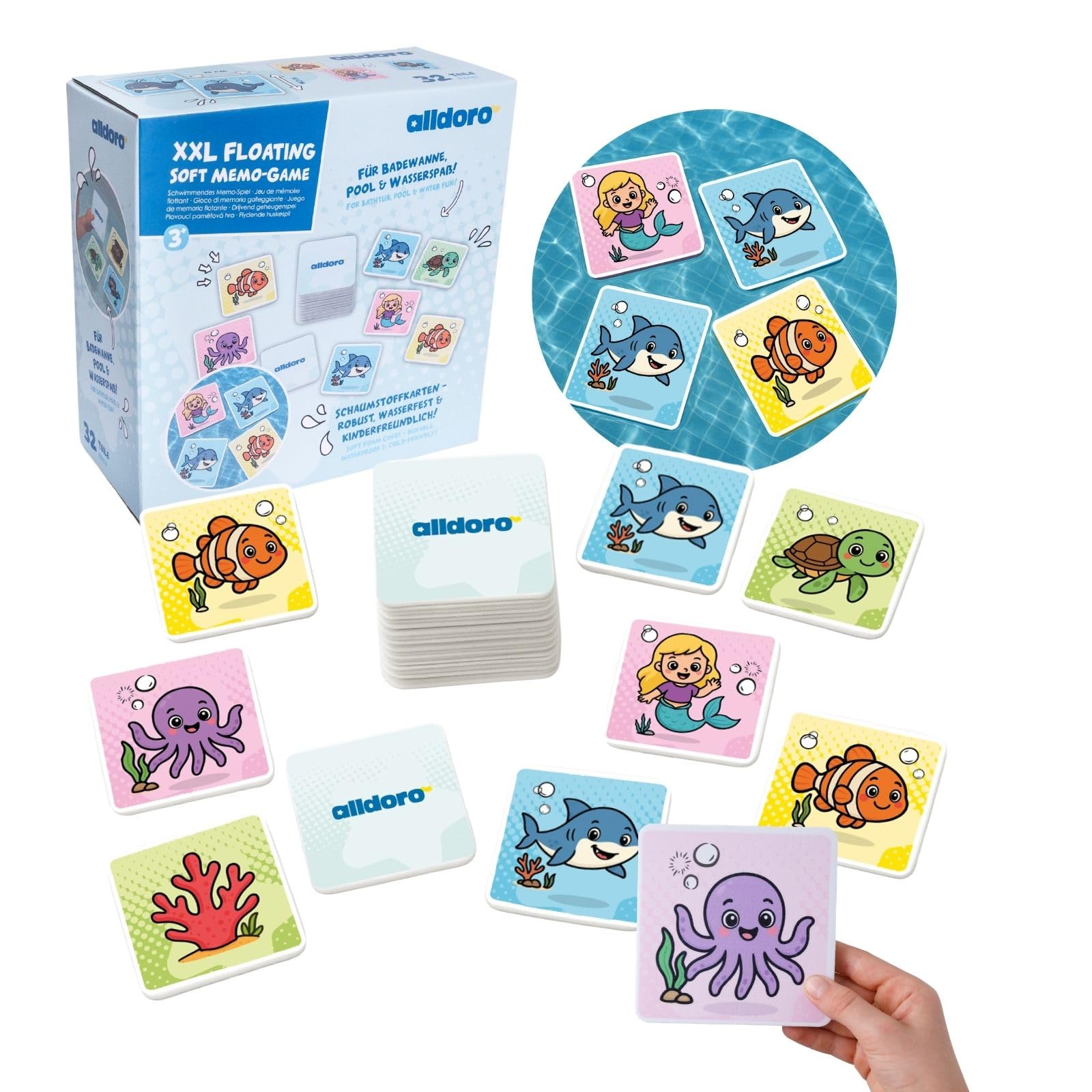 alldoro-xxl-soft-memo-wasserfestes-kartenspiel-eva-32-karten image 1