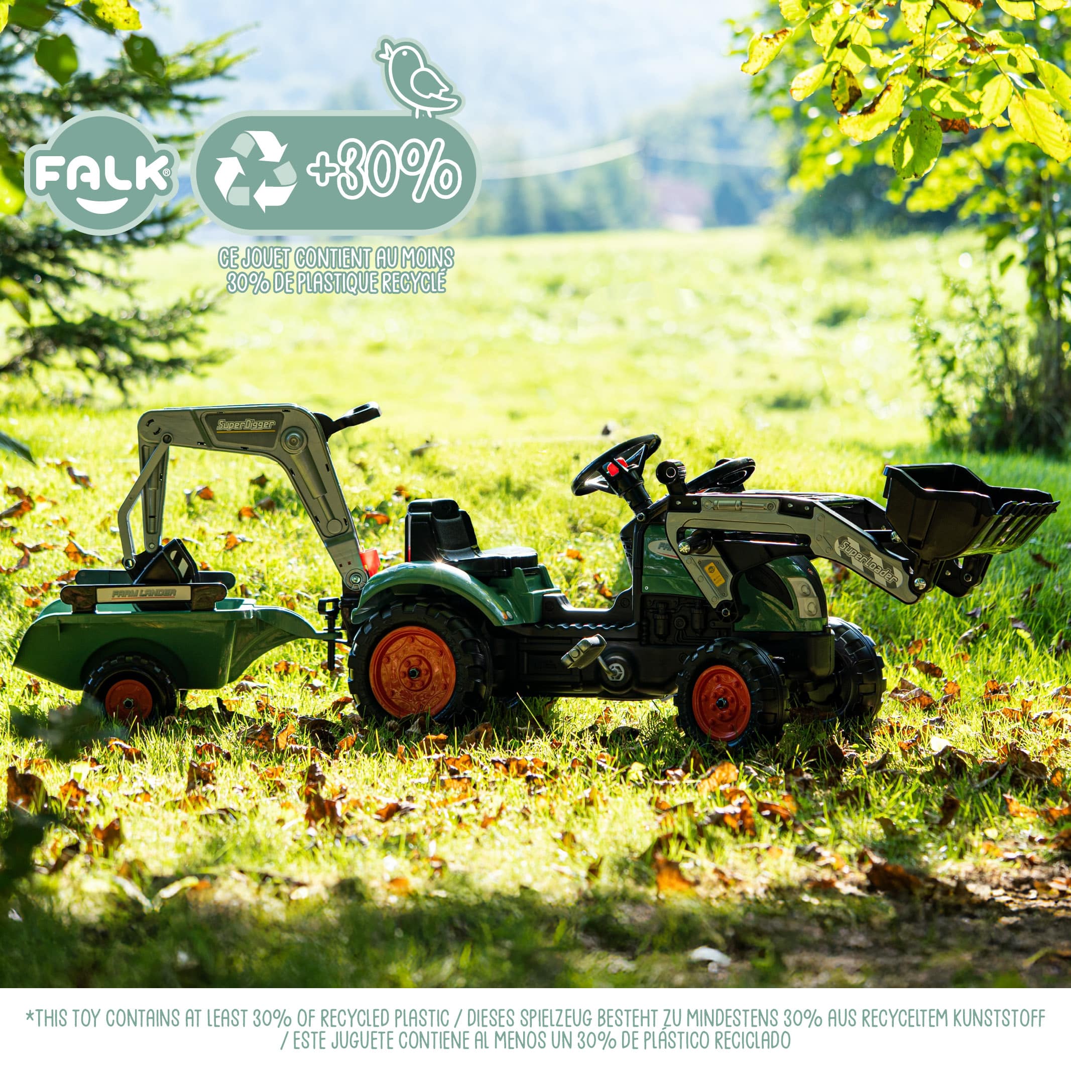 falk-farm-lander-tret-traktor-mit-bagger-2-5-jahre image 2