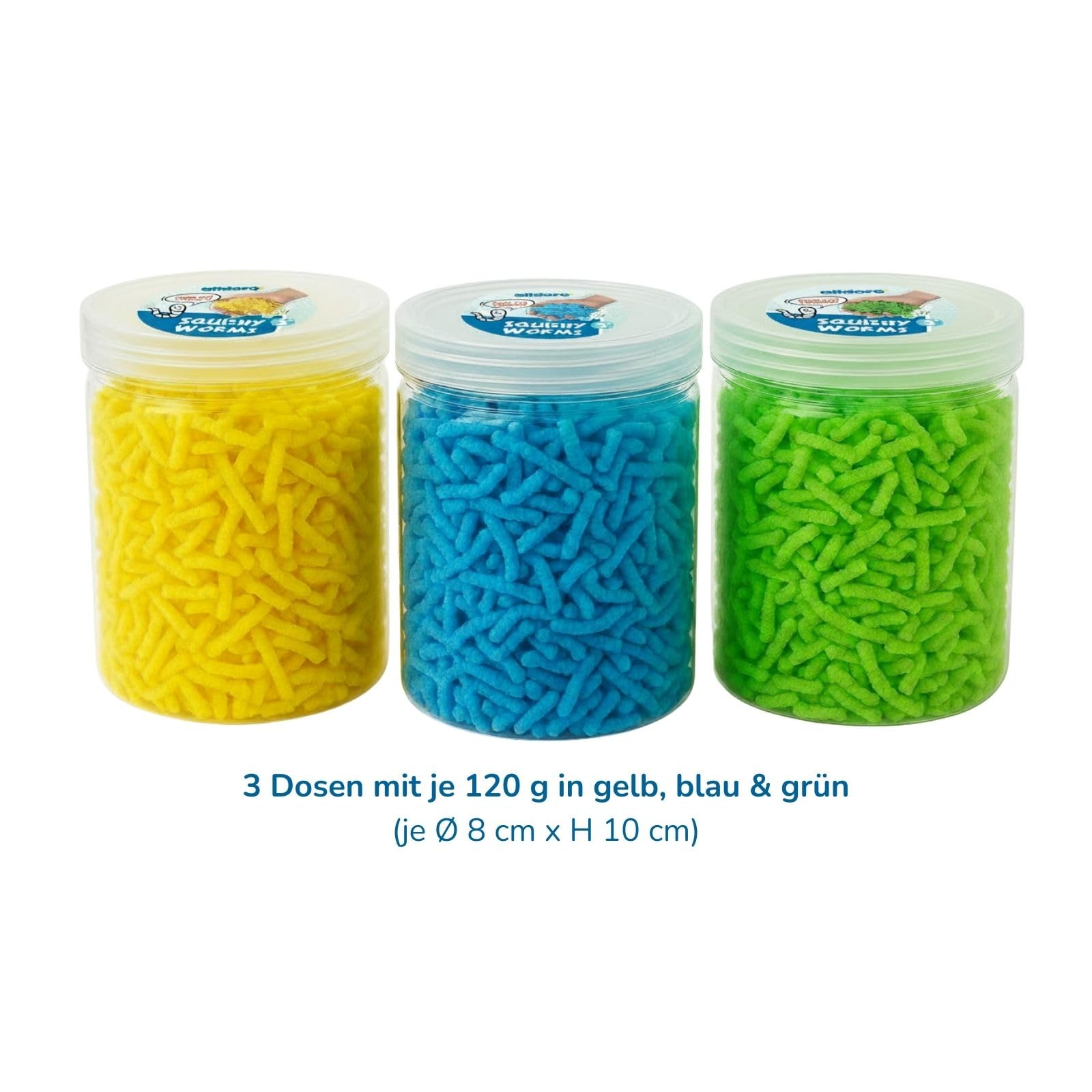alldoro-motorik-squishy-worms-3er-set-120-g-gelb-blau-gr-n-knete image 6