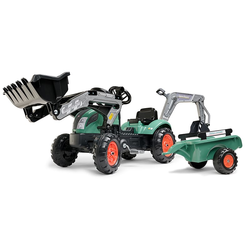 falk-farm-lander-tret-traktor-mit-bagger-2-5-jahre image 1