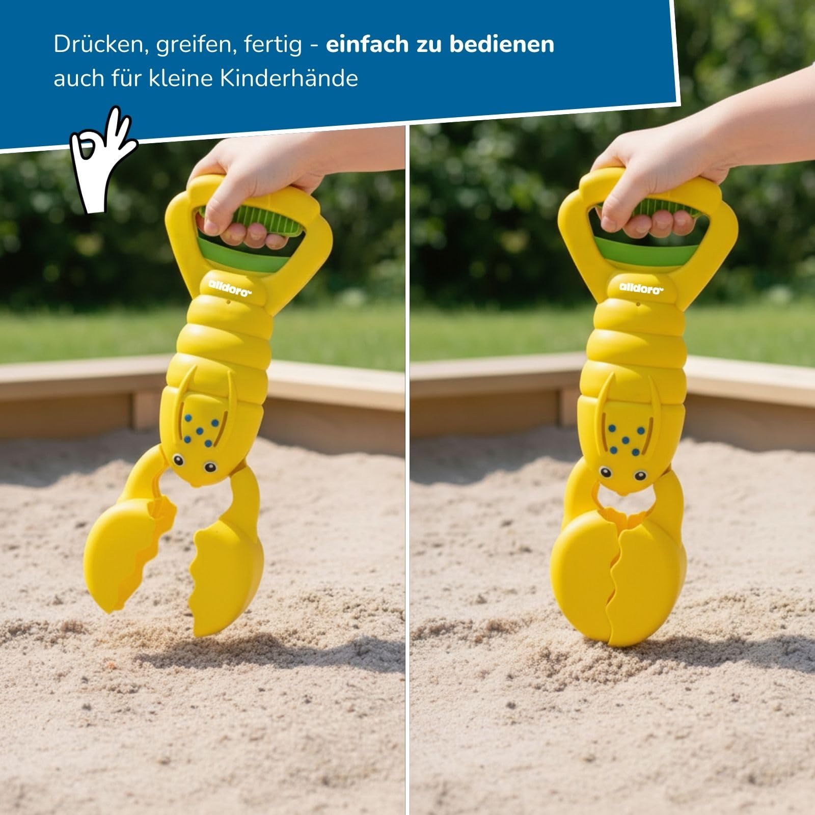 alldoro-outdoor-spielzeug-sandgreifer-hummer-34-cm-gelb image 6