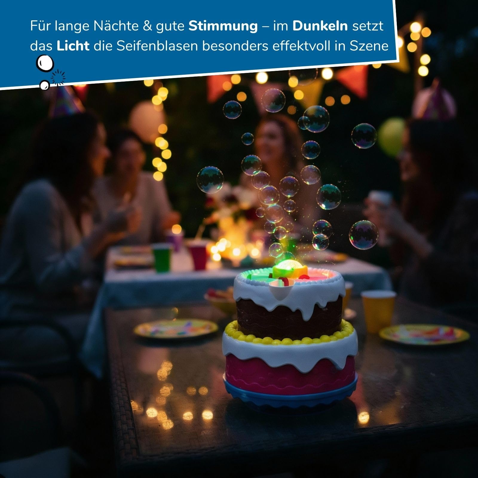 alldoro-seifenblasen-torte-seifenblasenmaschine-mit-licht-sound-118ml image 4