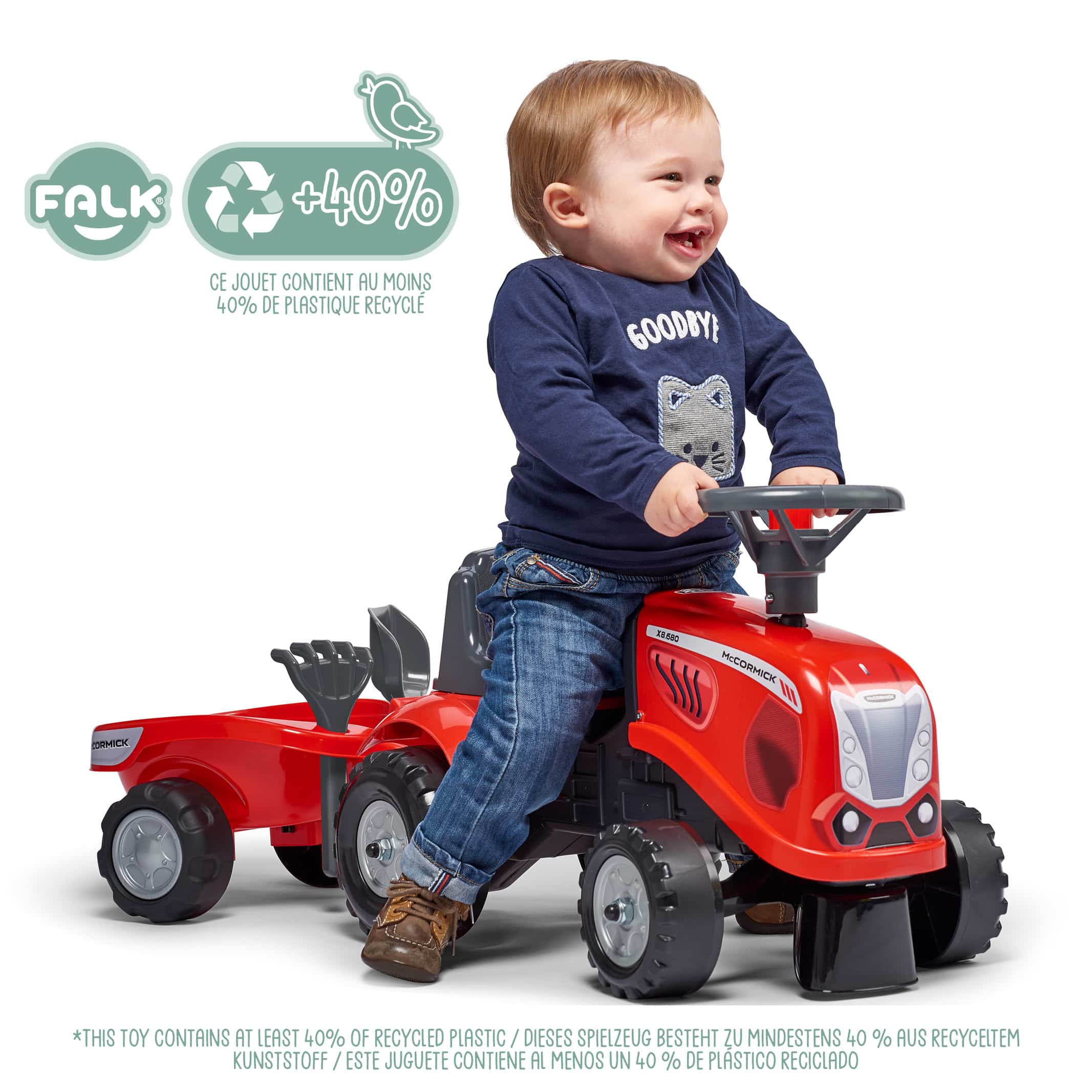 falk-mccormick-baby-rutscher-traktor-mit-anh-nger-ab-1-jahr image 2