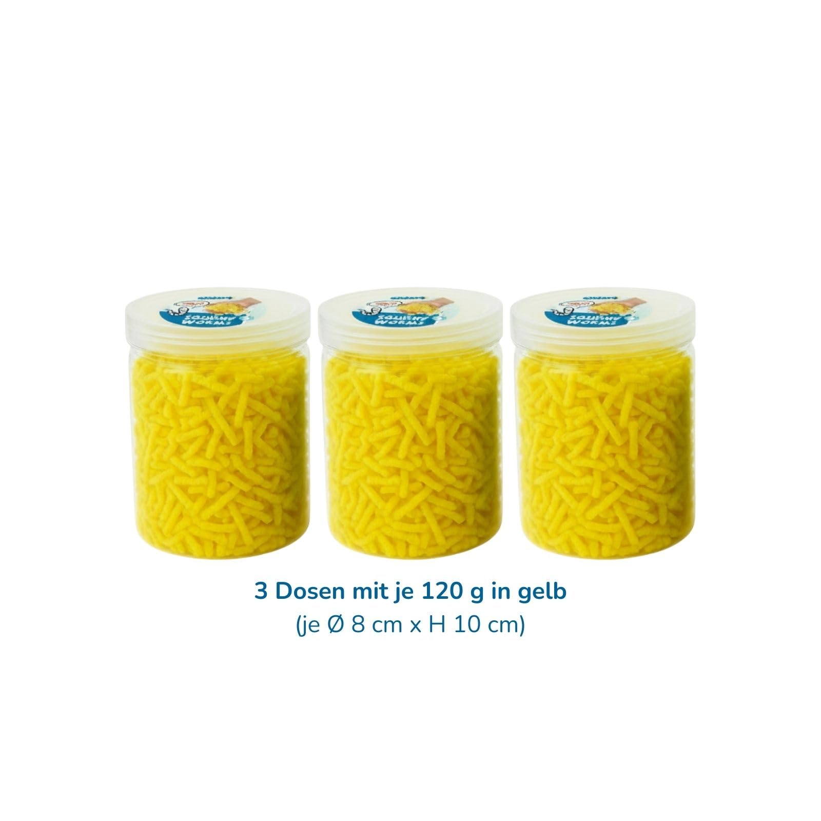 alldoro-squishy-worms-anti-stress-spielzeug-3er-set-gelb-120-g image 6