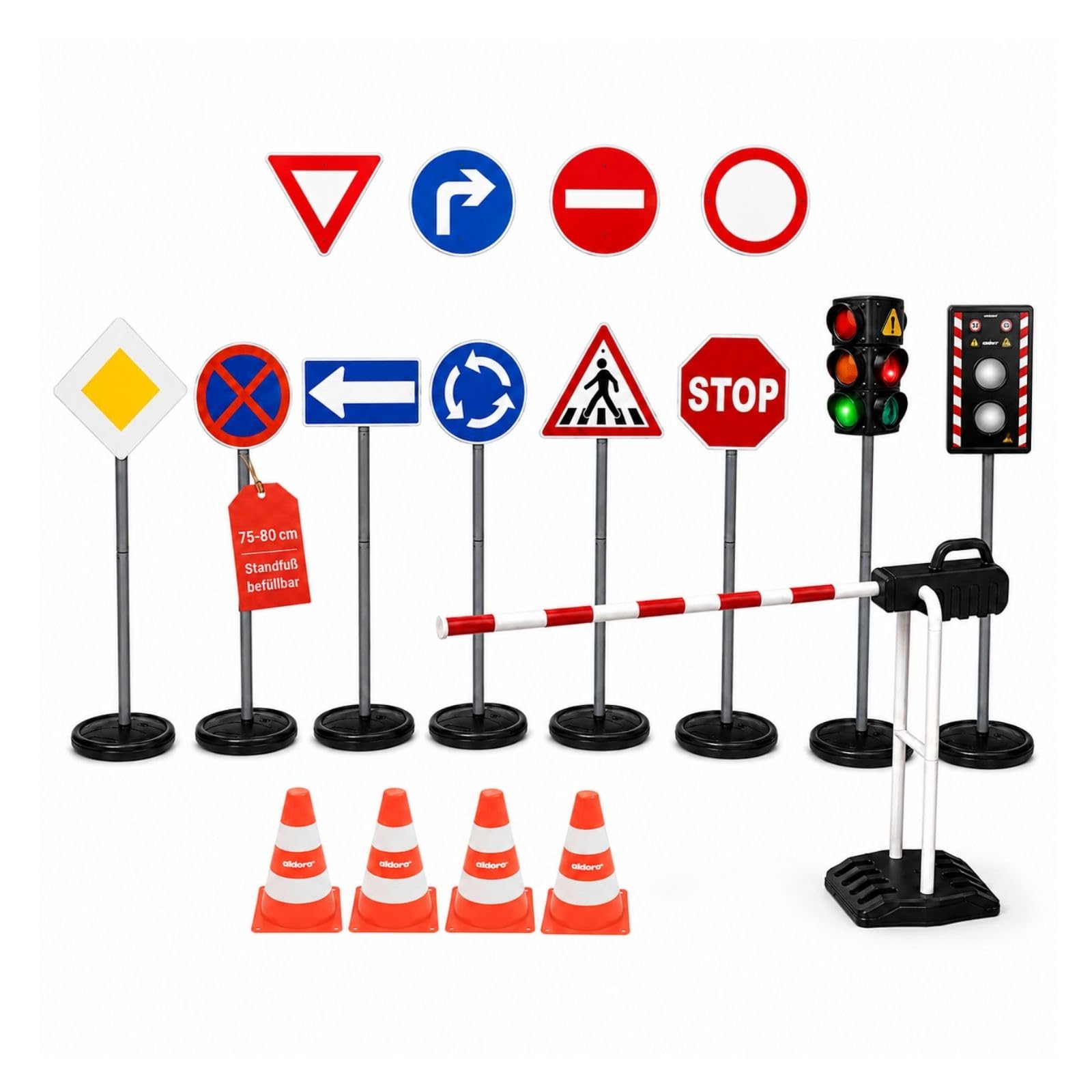 alldoro-xxl-verkehrsset-ampel-blitzer-schranke-10-schilder image 1