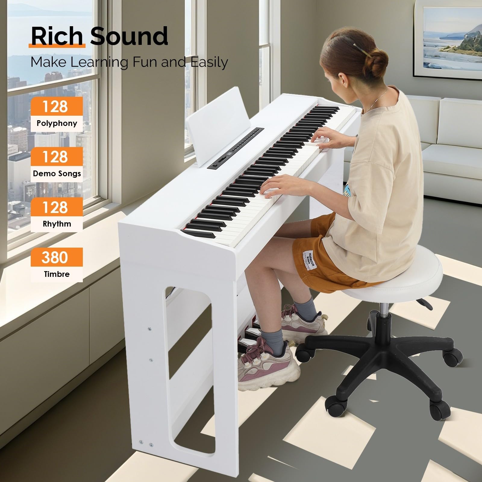 lalaho-88-tasten-e-piano-digitalpiano-wei-mit-3-pedalen image 4