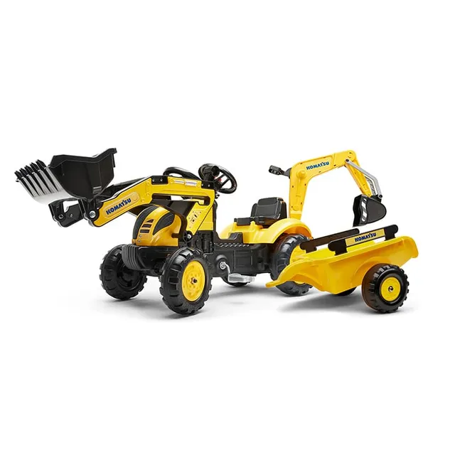 falk-komatsu-trettraktor-mit-bagger-und-anh-nger image 1