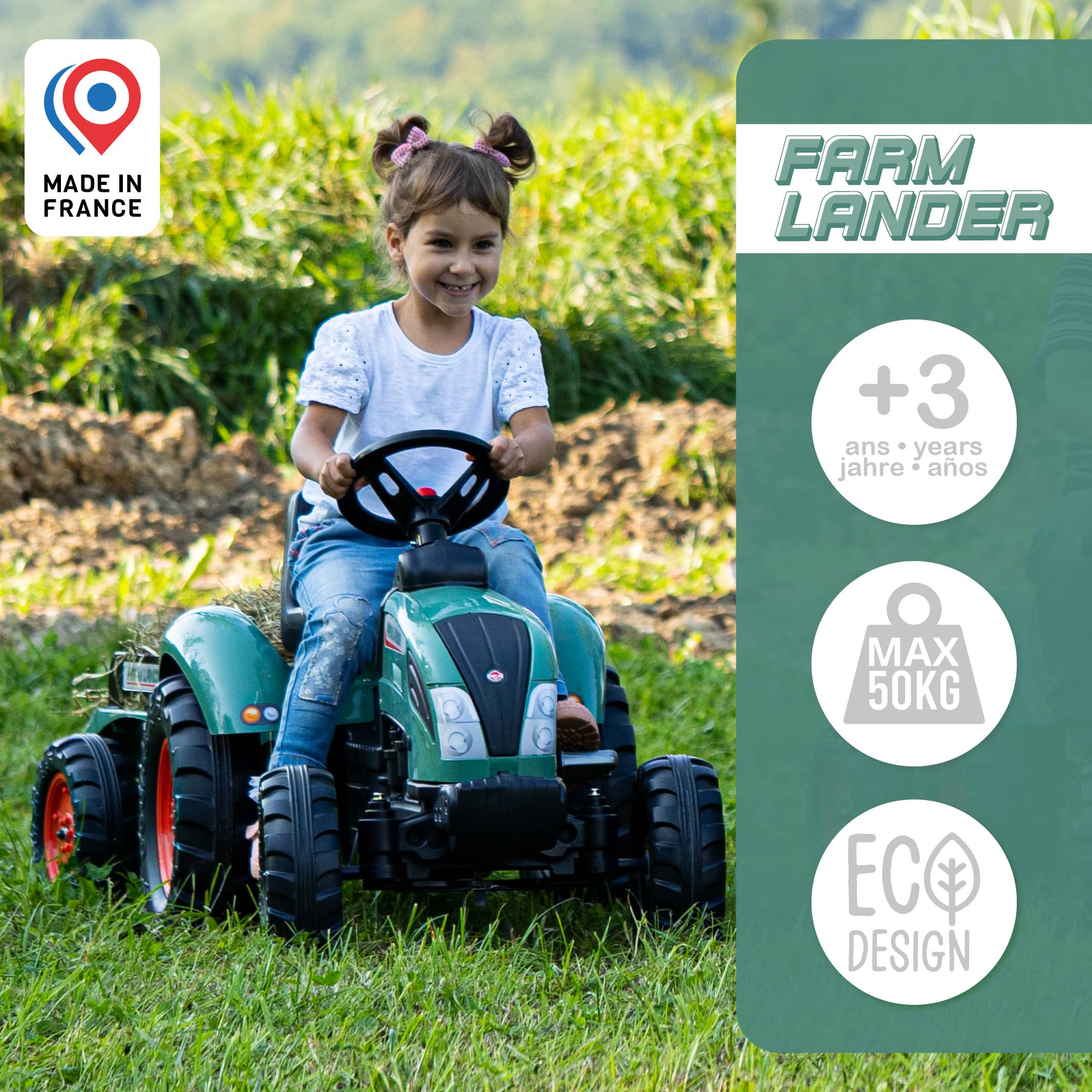 falk-farm-lander-pedaltraktor-mit-anh-nger-3-7-jahre image 4