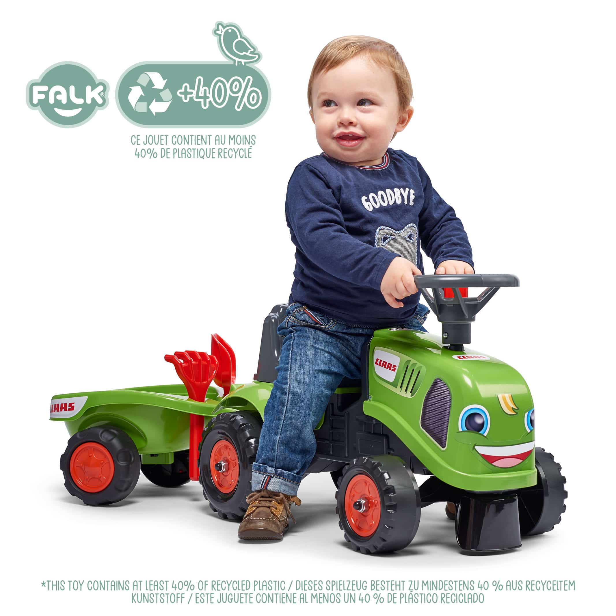 falk-porteurs-claas-traktor-rutscher-mit-anh-nger-ab-1-jahr image 2