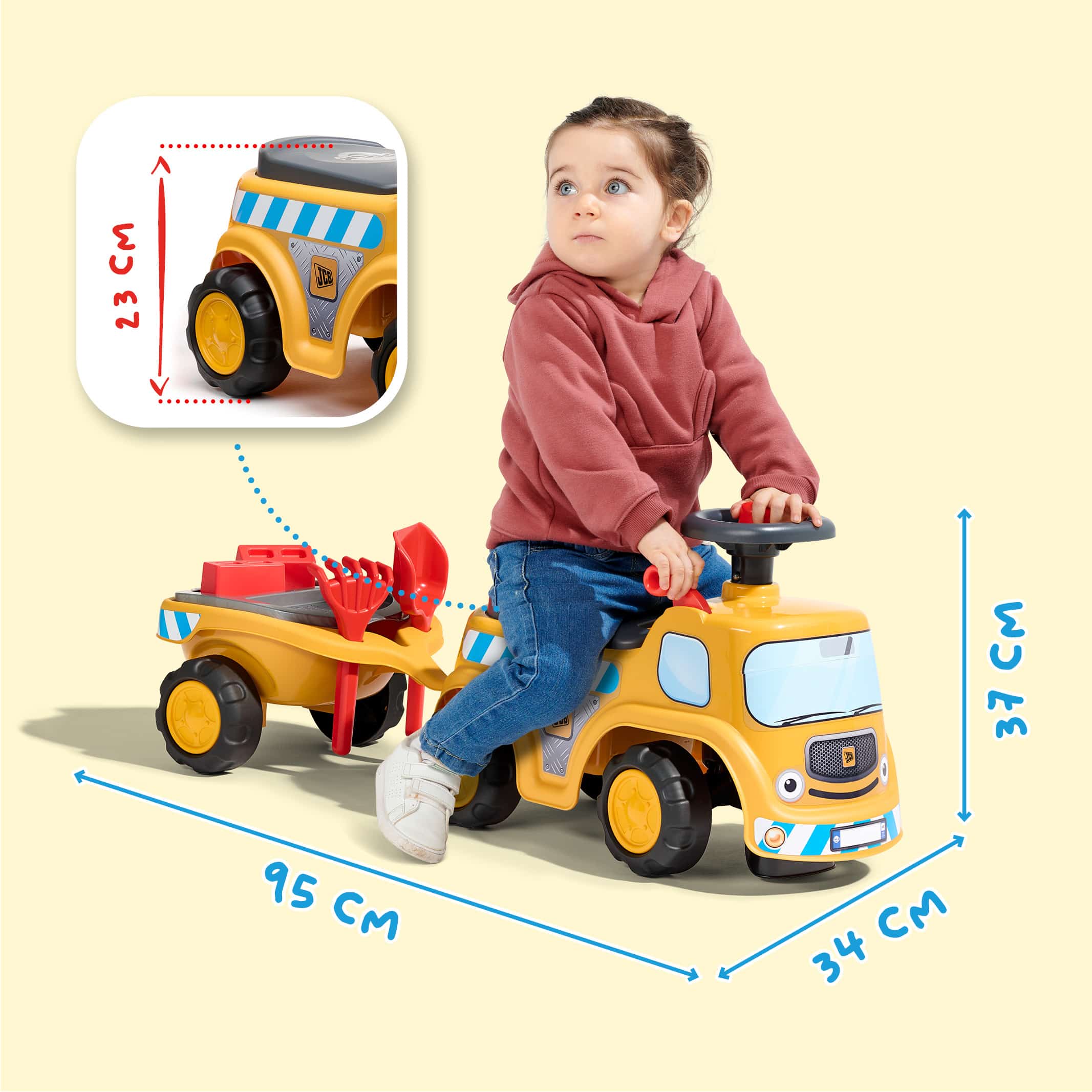 falk-jcb-aufsitz-lastwagen-rutschauto-mit-anh-nger image 5
