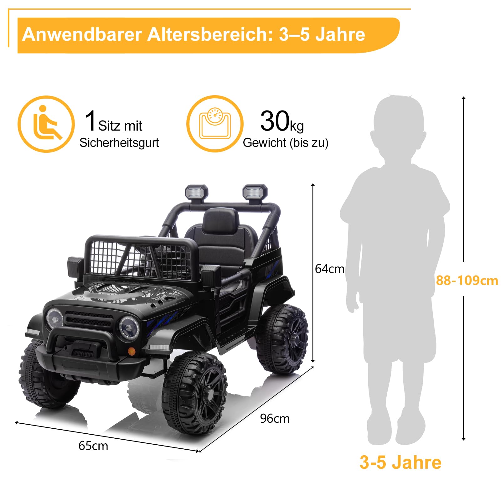 lalaho-elektroauto-kinder-12v-schwarz-mit-fernbedienung image 7