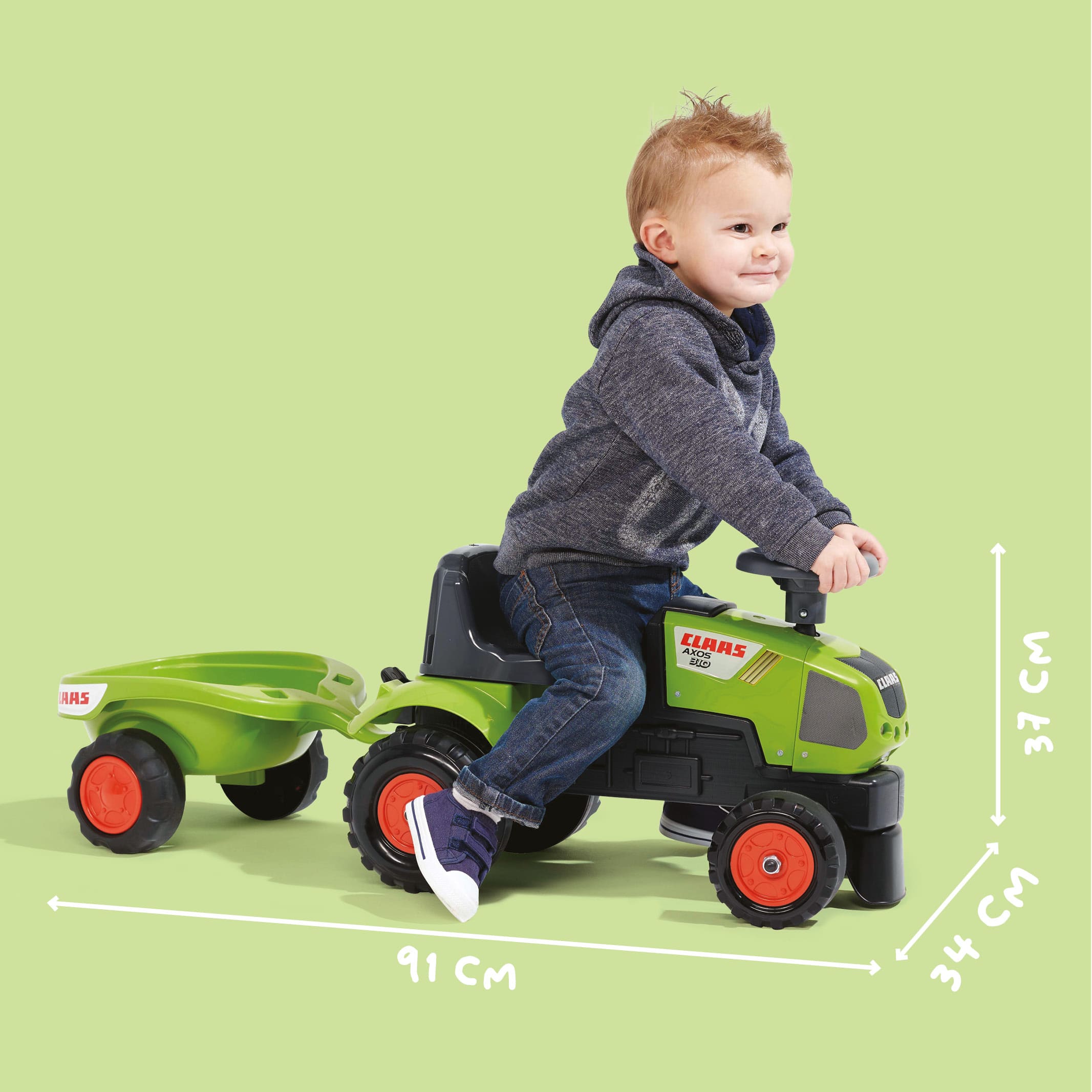 falk-baby-claas-axos-310-rutschauto-mit-anh-nger-1-3-j image 5