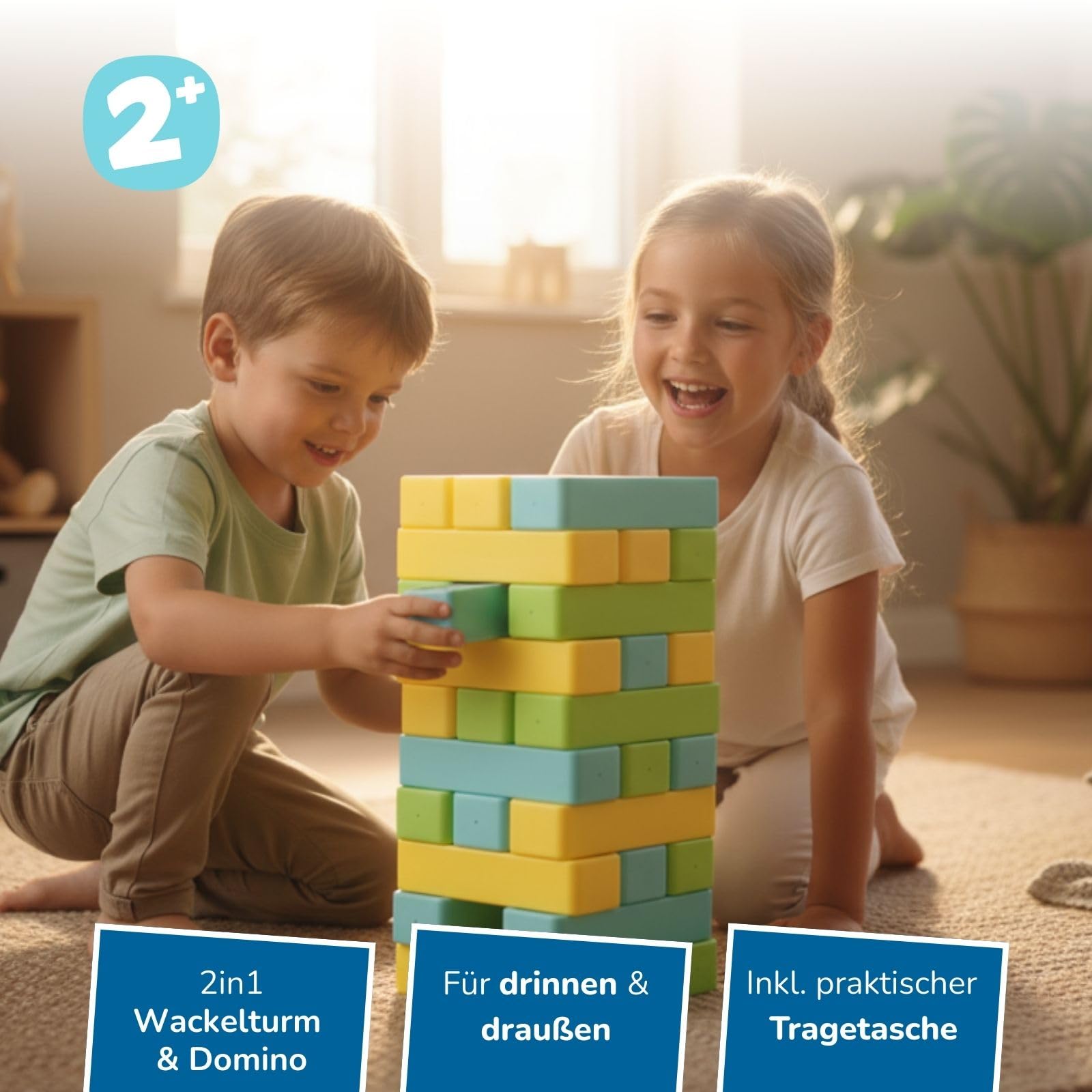 alldoro-xxl-wackelturm-domino-gesellschaftsspiel-jumbo-30-steine image 2