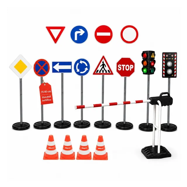 alldoro-xxl-verkehrsset-ampel-blitzer-schranke-10-schilder image 1