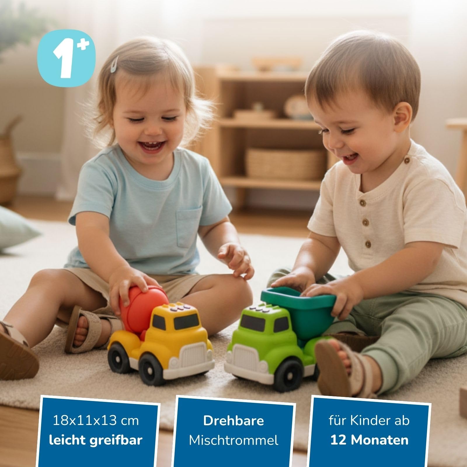 alldoro-lernen-besch-ftigung-betonmischer-spielauto-drehbare-trommel-ab-1-jahr image 2