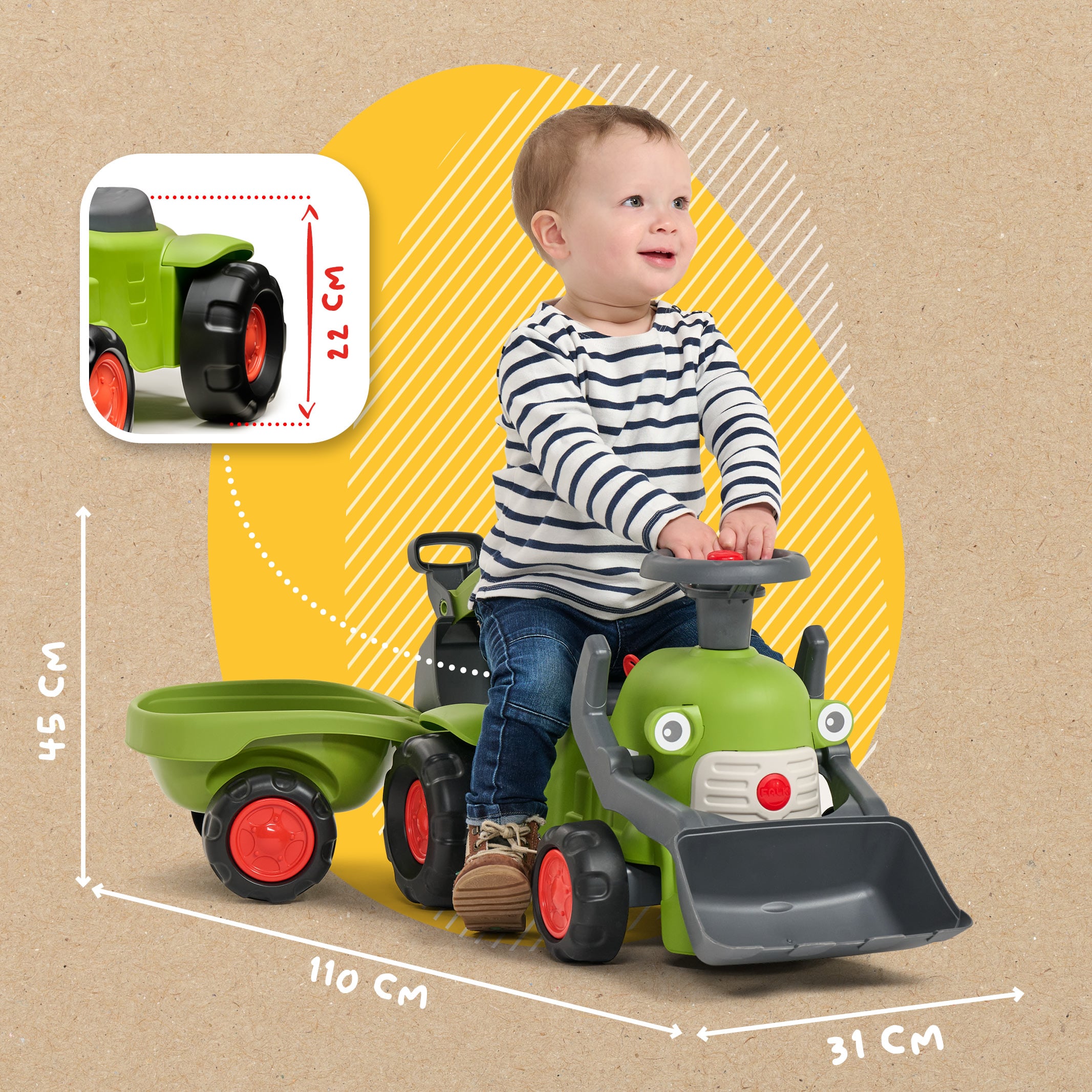falk-claas-rutsch-traktor-mit-bagger-schaufel-und-anh-nger image 5