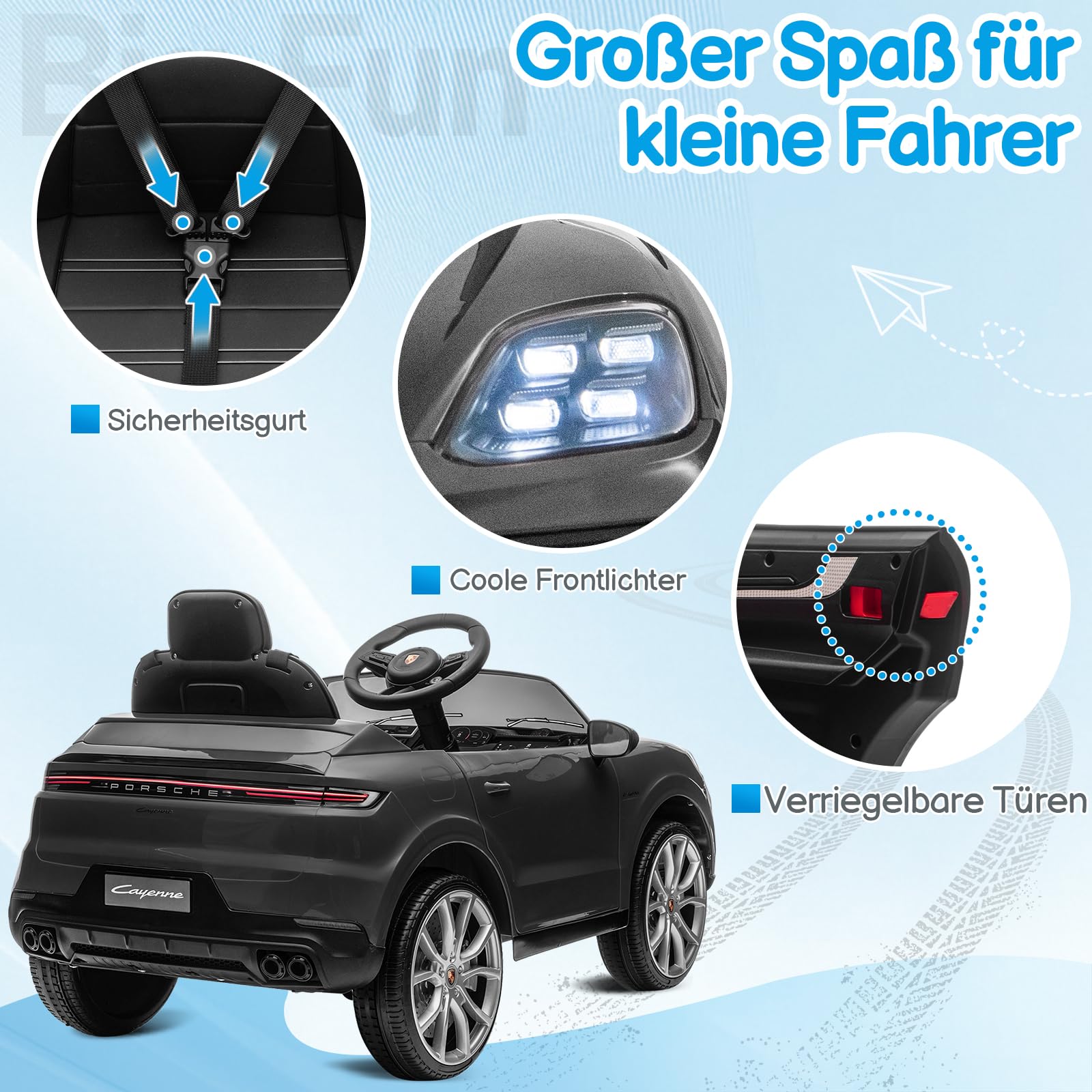 lalaho-kinder-elektroauto-12v-grau-fernbedienung-mp3 image 6