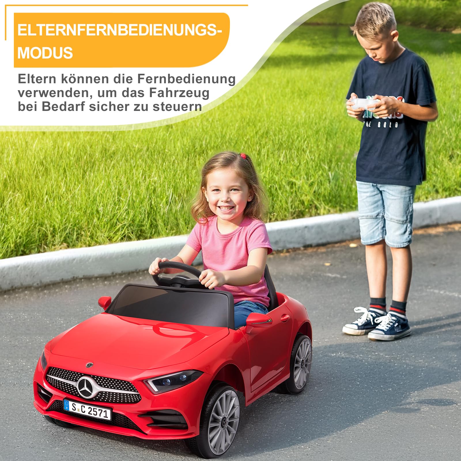 lalaho-kids-electric-car-mercedes-elektroauto-rot-12v image 3