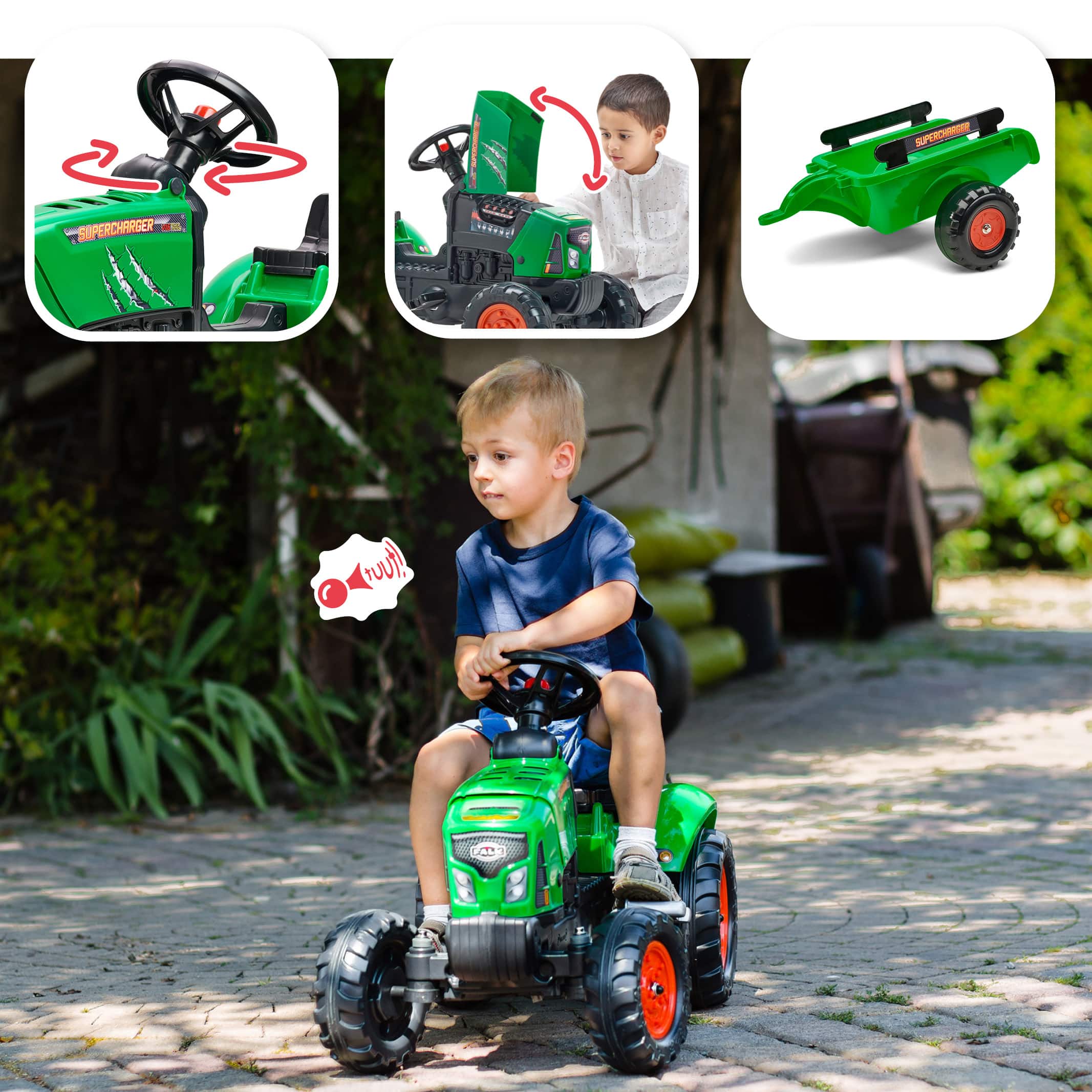 falk-tracteurs-supercharger-tret-traktor-mit-anh-nger image 3