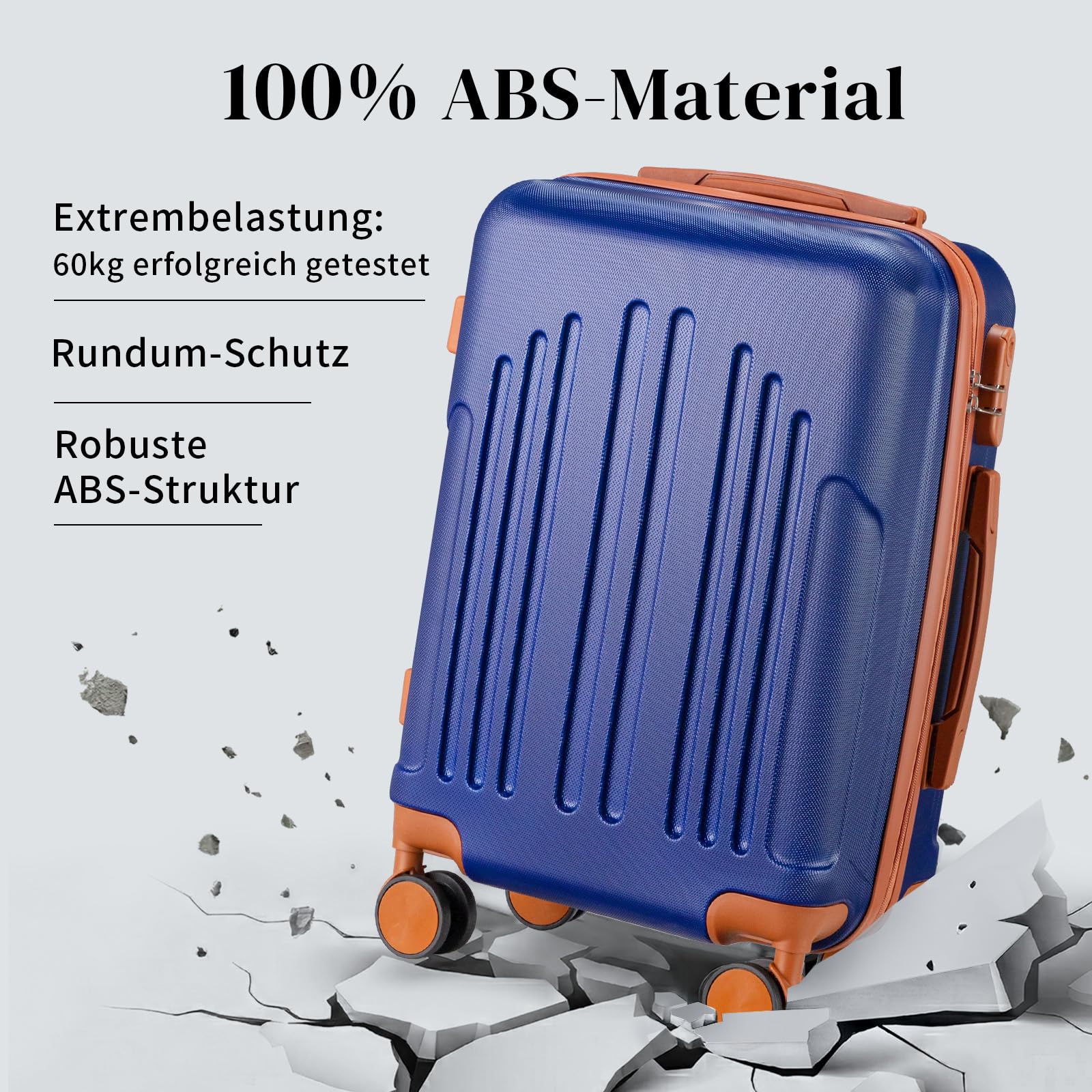 lalaho-reisekoffer-m-55-cm-hartschale-navy-braun image 3