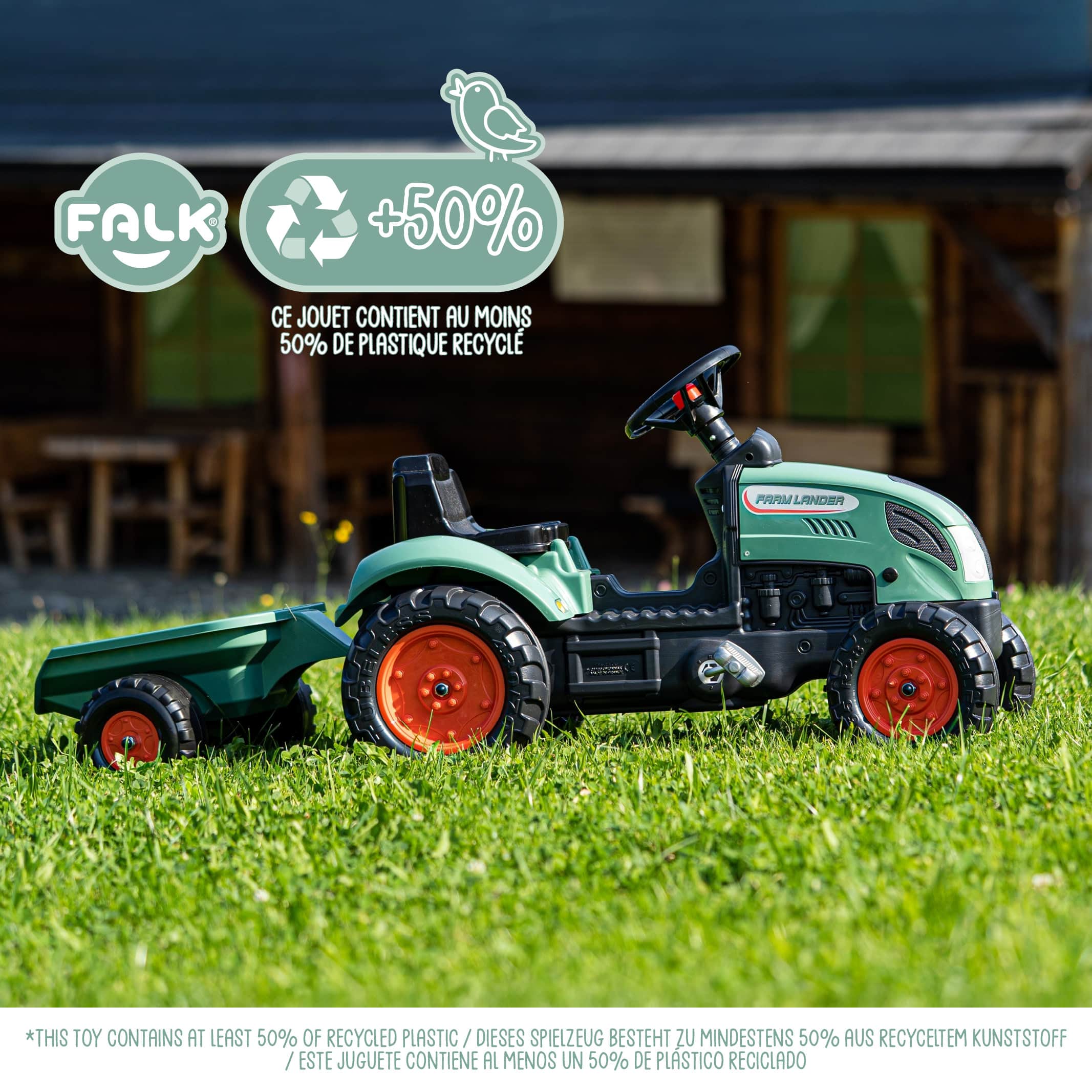 falk-farm-lander-trettraktor-mit-anh-nger-2-5-jahre image 2