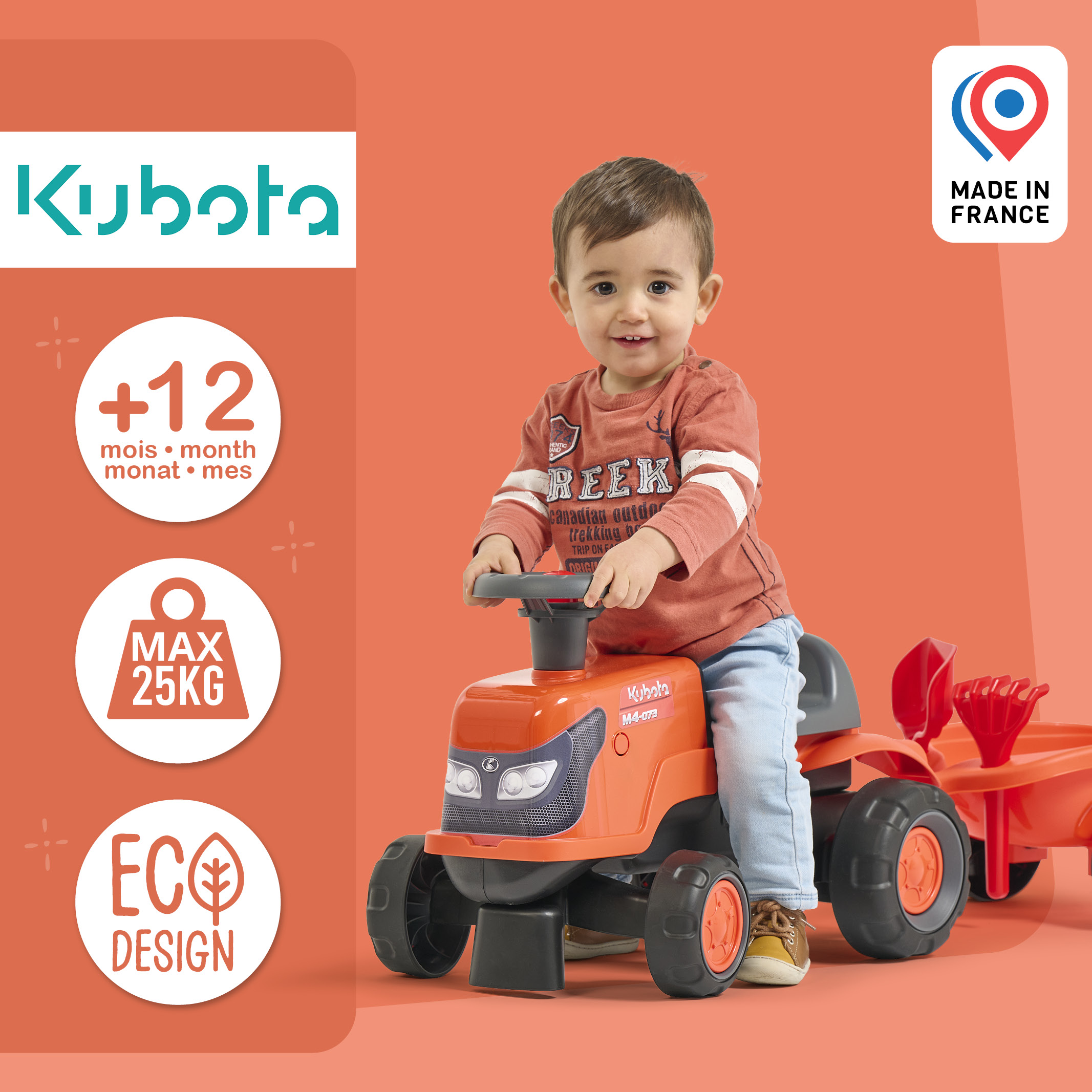 falk-kubota-baby-rutscher-leise-r-der-mit-anh-nger-ab-1-jahr image 4