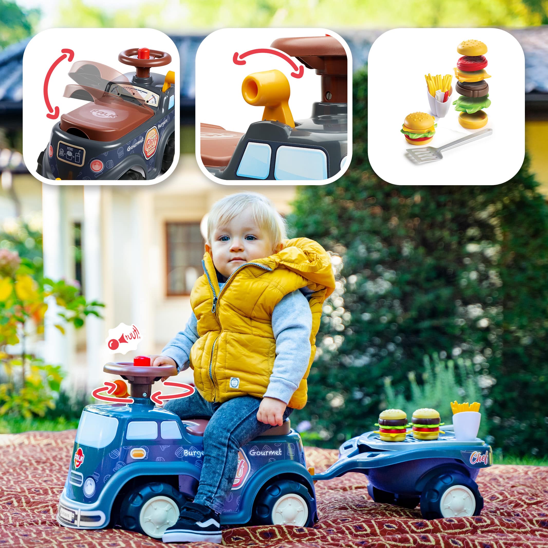 falk-food-truck-rutschauto-mit-anh-nger-ab-1-jahr image 3