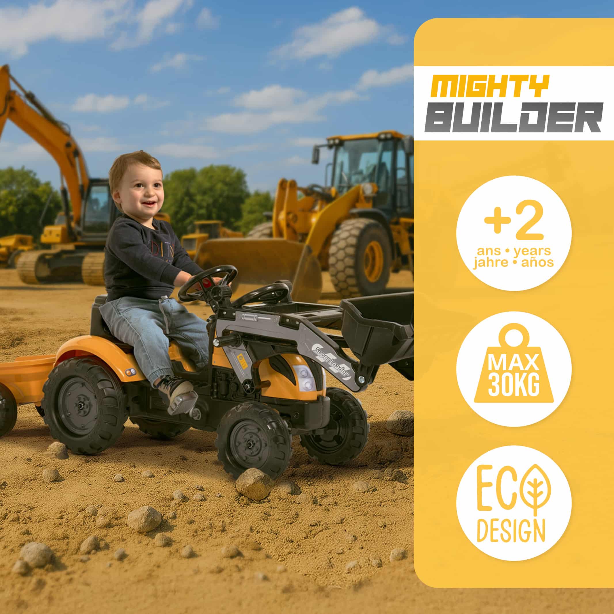 falk-tractopelles-mighty-builder-tret-traktor-anh-nger image 4
