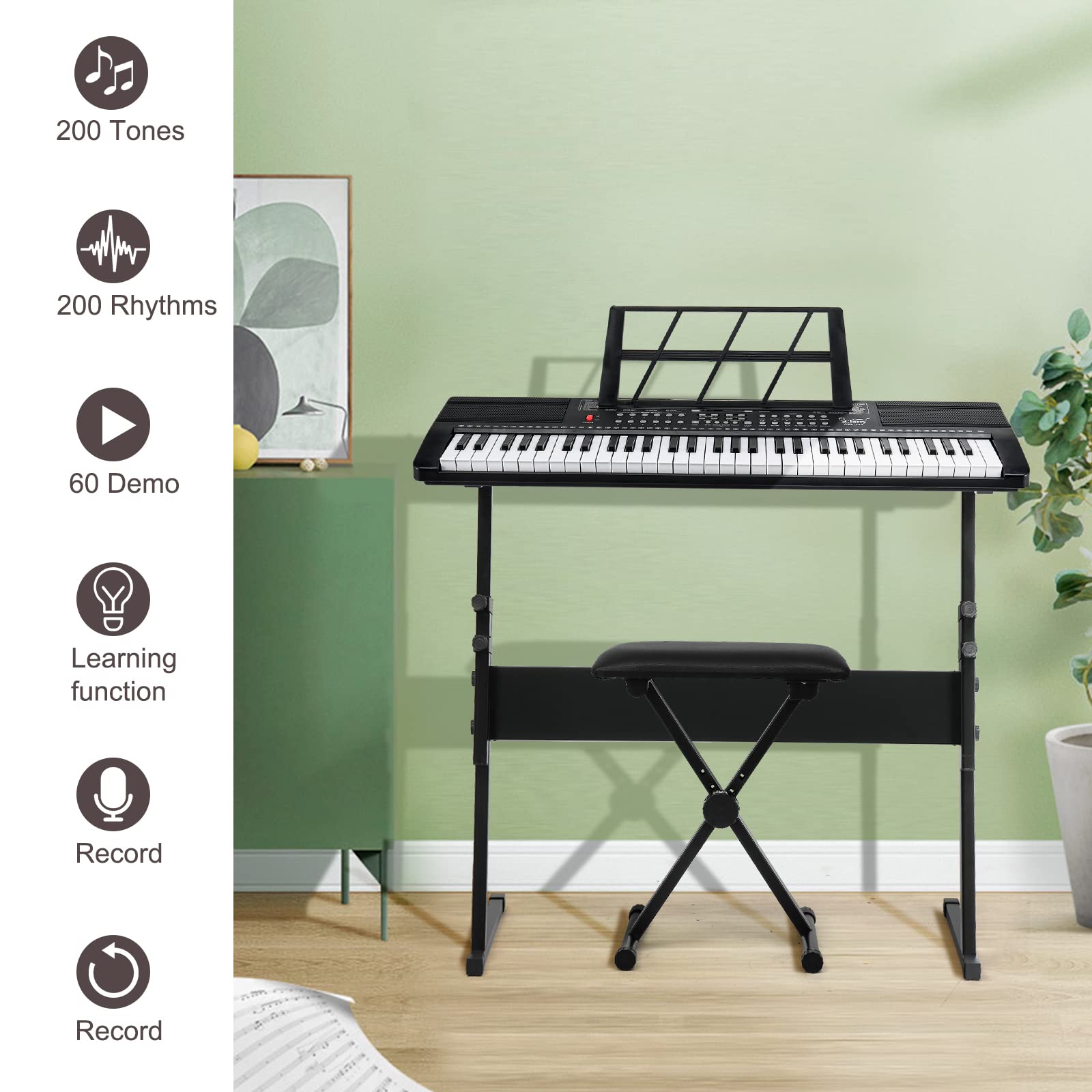lalaho-keyboard-piano-61-tasten-e-piano-mit-st-nder-set image 3