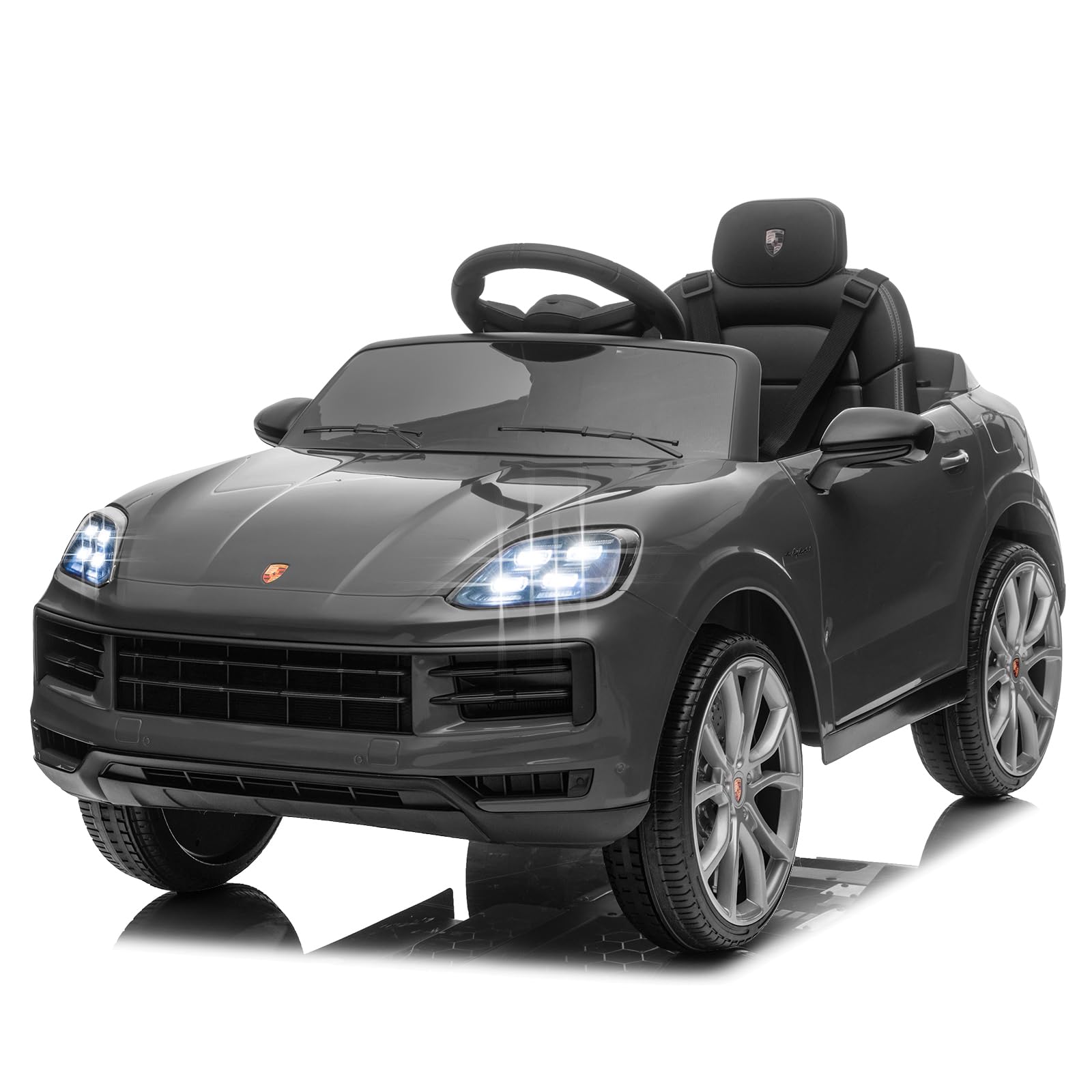 lalaho-kinder-elektroauto-12v-grau-fernbedienung-mp3 image 1