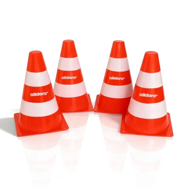alldoro-pylonen-4er-set-verkehrsh-tchen-18-cm-orange-wei image 1