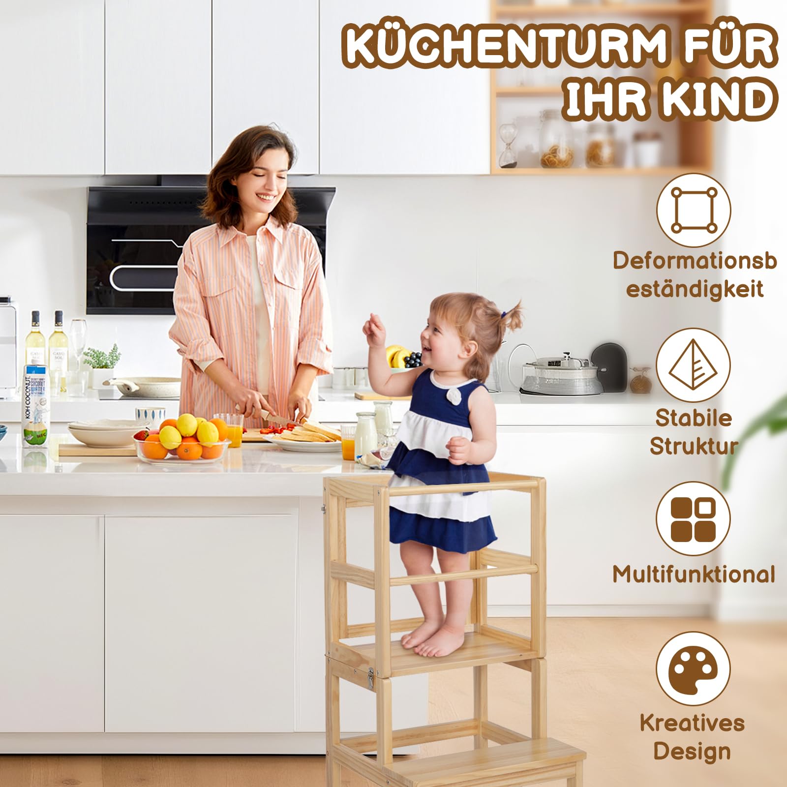 lalaho-lernturm-holz-klappbar-natur-mit-tafel-ab-1-jahr image 5