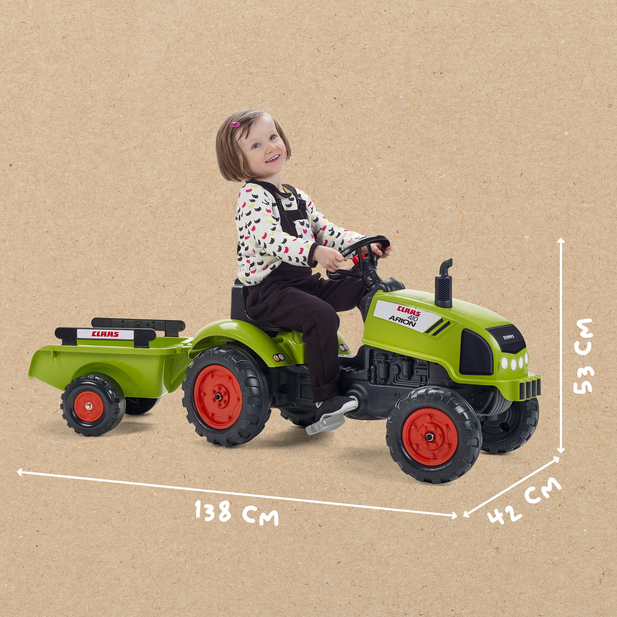 falk-trettraktor-claas-pedaltraktor-motorhaube-2-5-jahre image 5