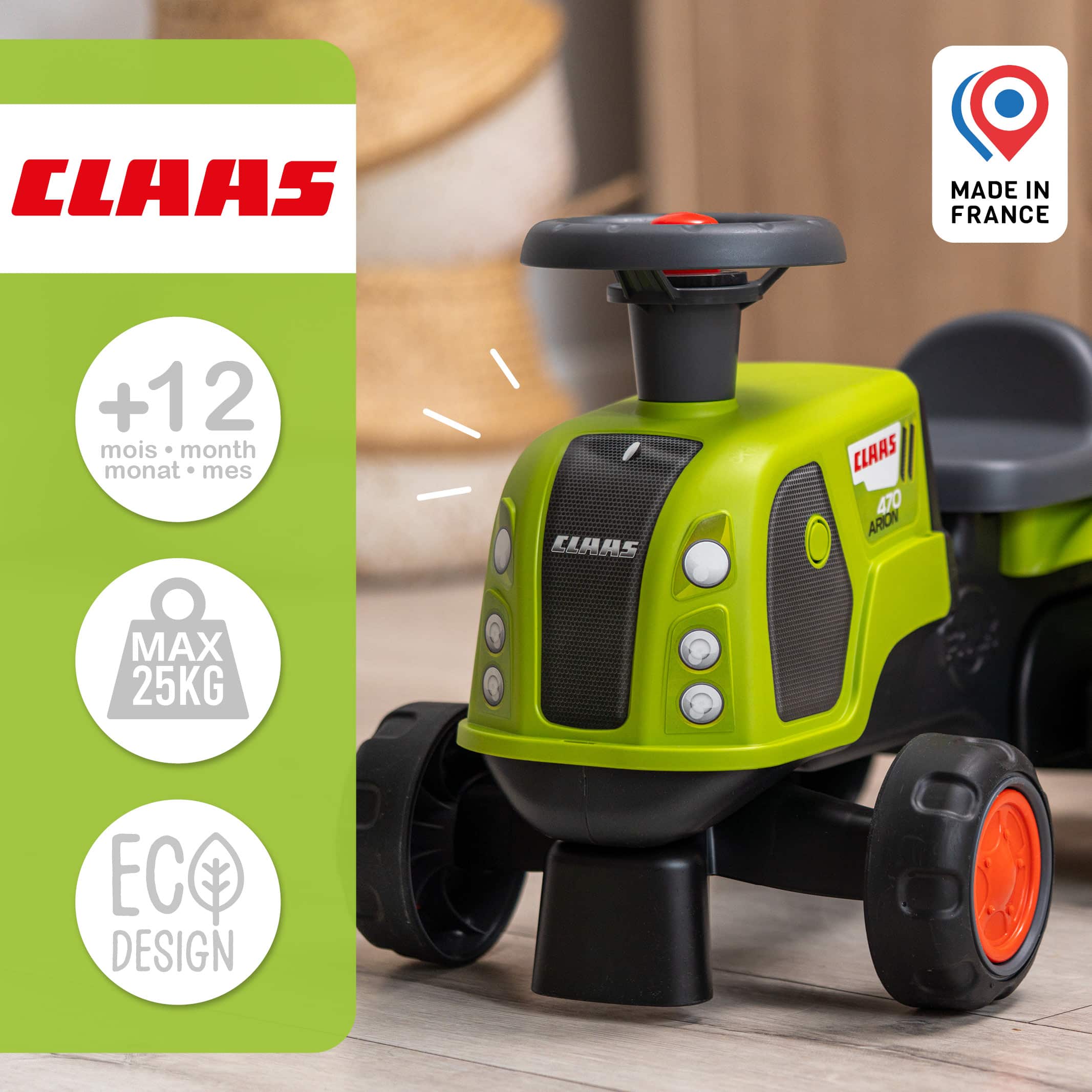 falk-rutschauto-traktor-claas-anh-nger-leise-r-der-12m image 5