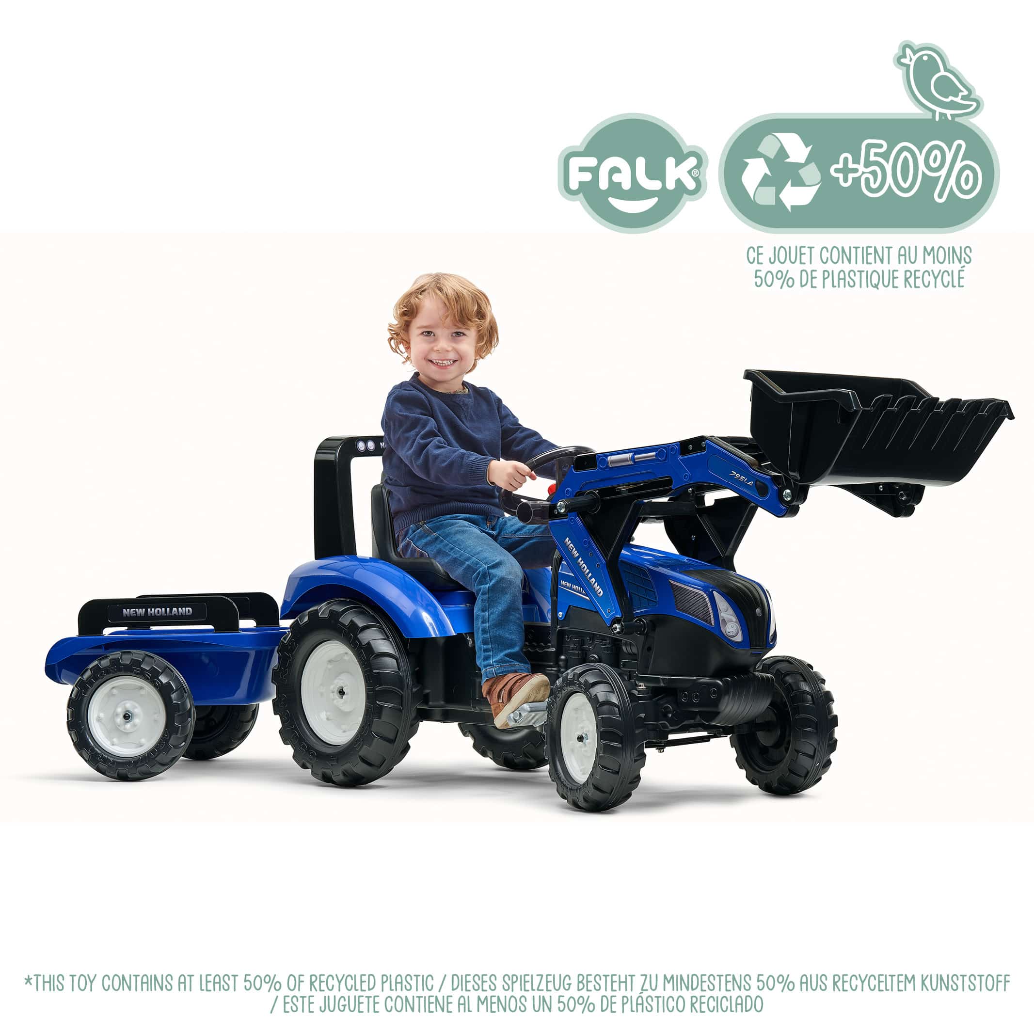 falk-new-holland-t8-trettraktor-mit-anh-nger-3-7-jahre image 2