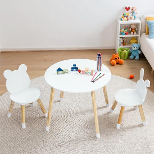 lalaho-kindertisch-mit-2-st-hlen-sitzgruppe-hase-b-r-holz image 8