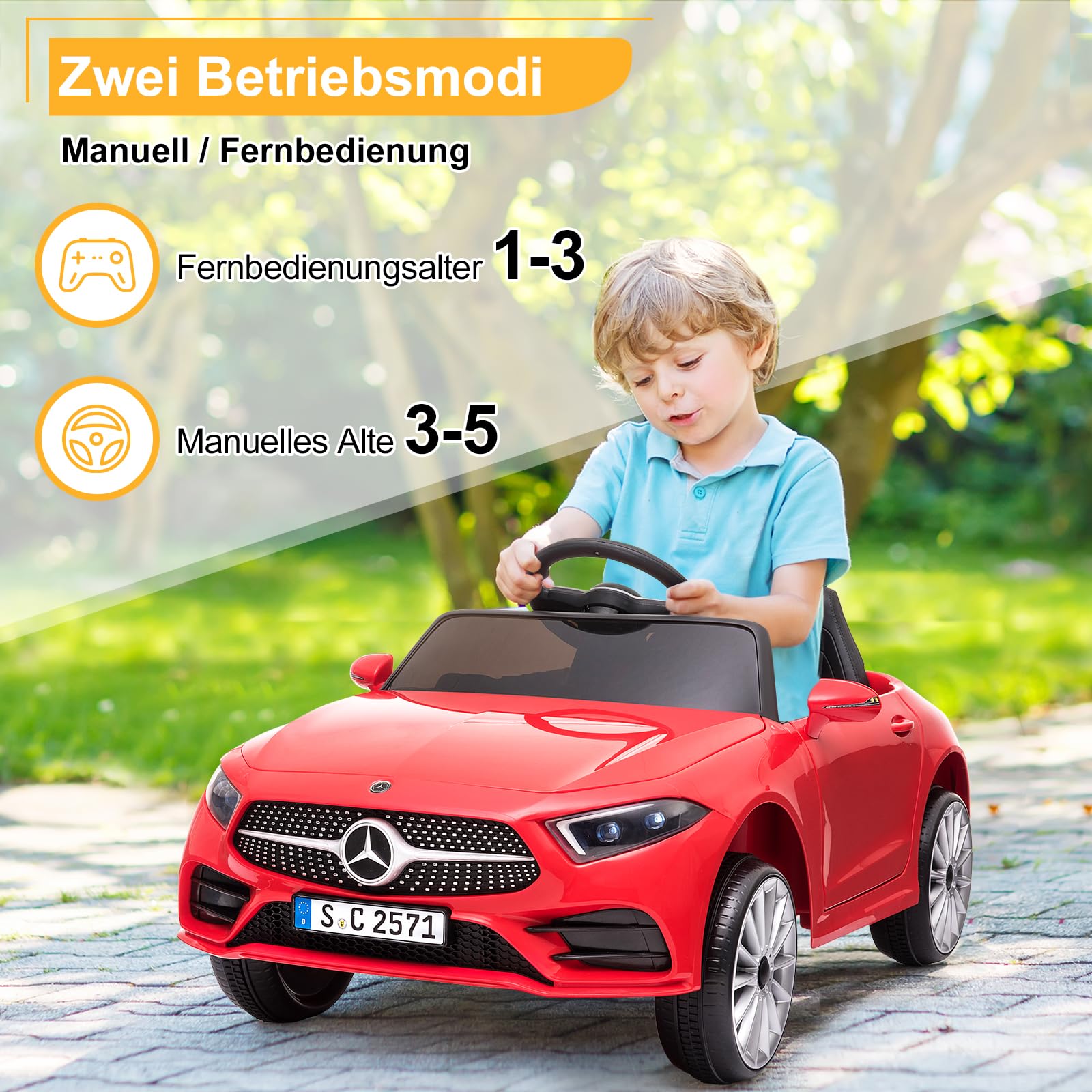 lalaho-kids-electric-car-mercedes-elektroauto-rot-12v image 2