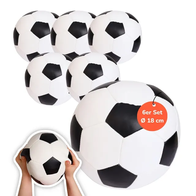 alldoro-softball-6er-set-18cm-schwarz-wei-fu-ball image 1