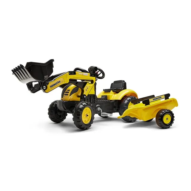 falk-komatsu-baggerlader-trettraktor-mit-anh-nger image 1