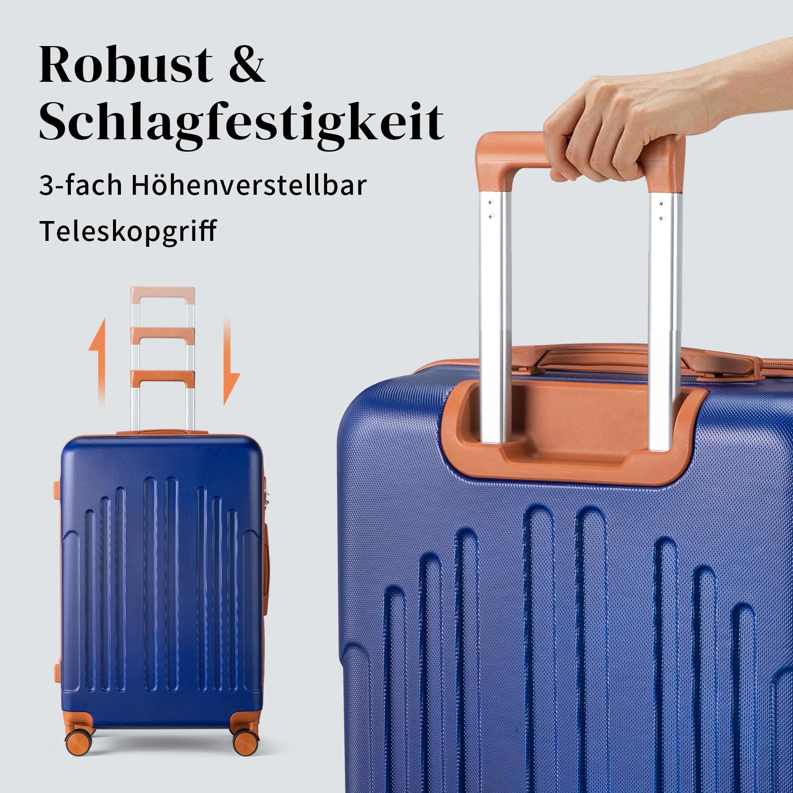 lalaho-reisekoffer-m-55-cm-hartschale-navy-braun image 7