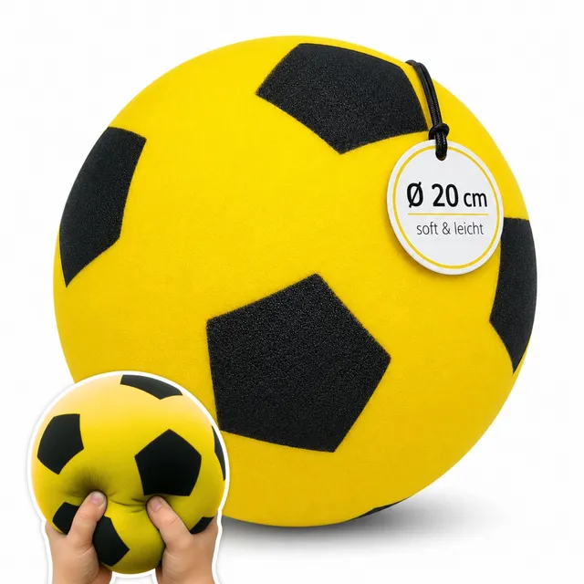 alldoro-outdoor-schaumstoffball-20-cm-gelb-softball image 1