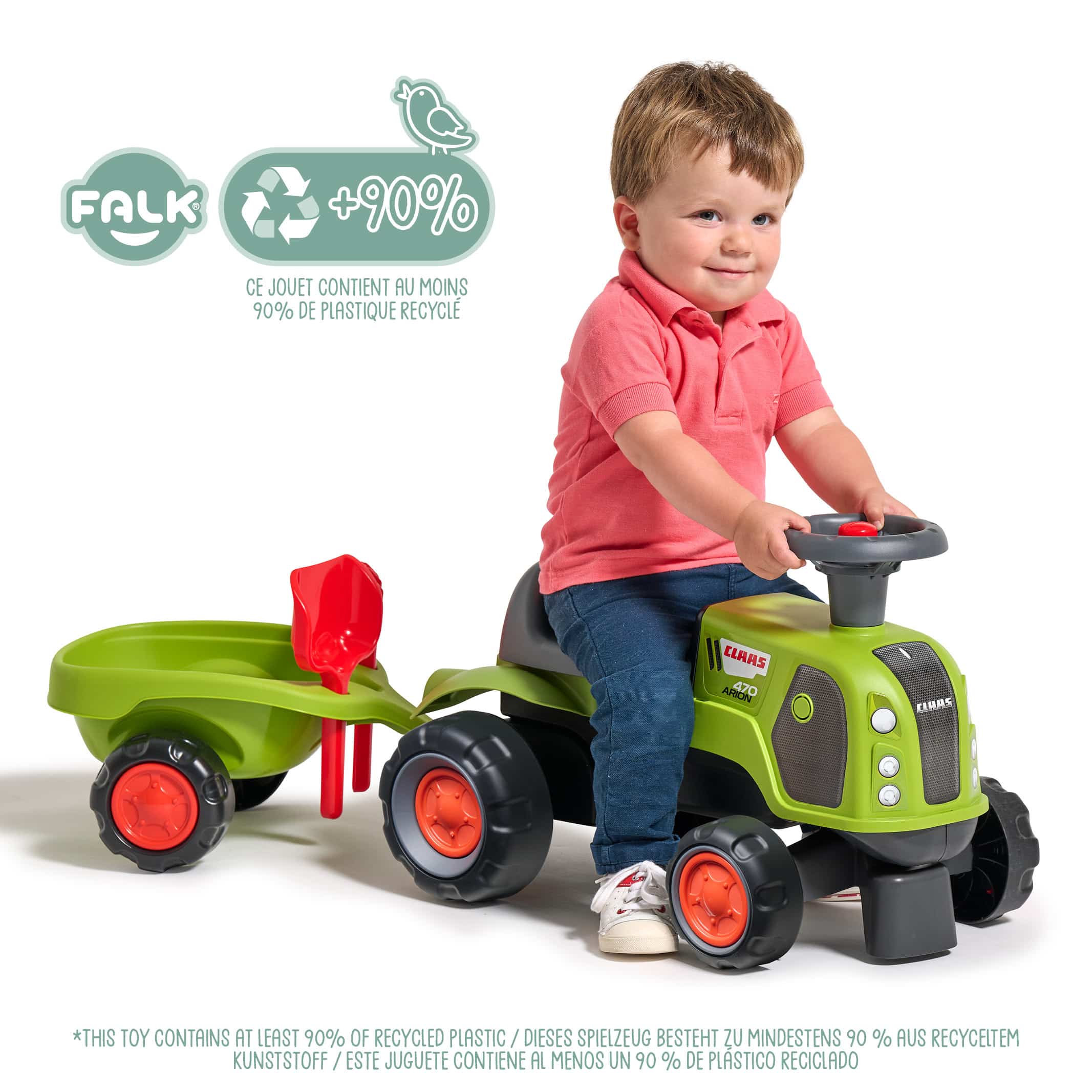 falk-rutschauto-traktor-claas-anh-nger-leise-r-der-12m image 2