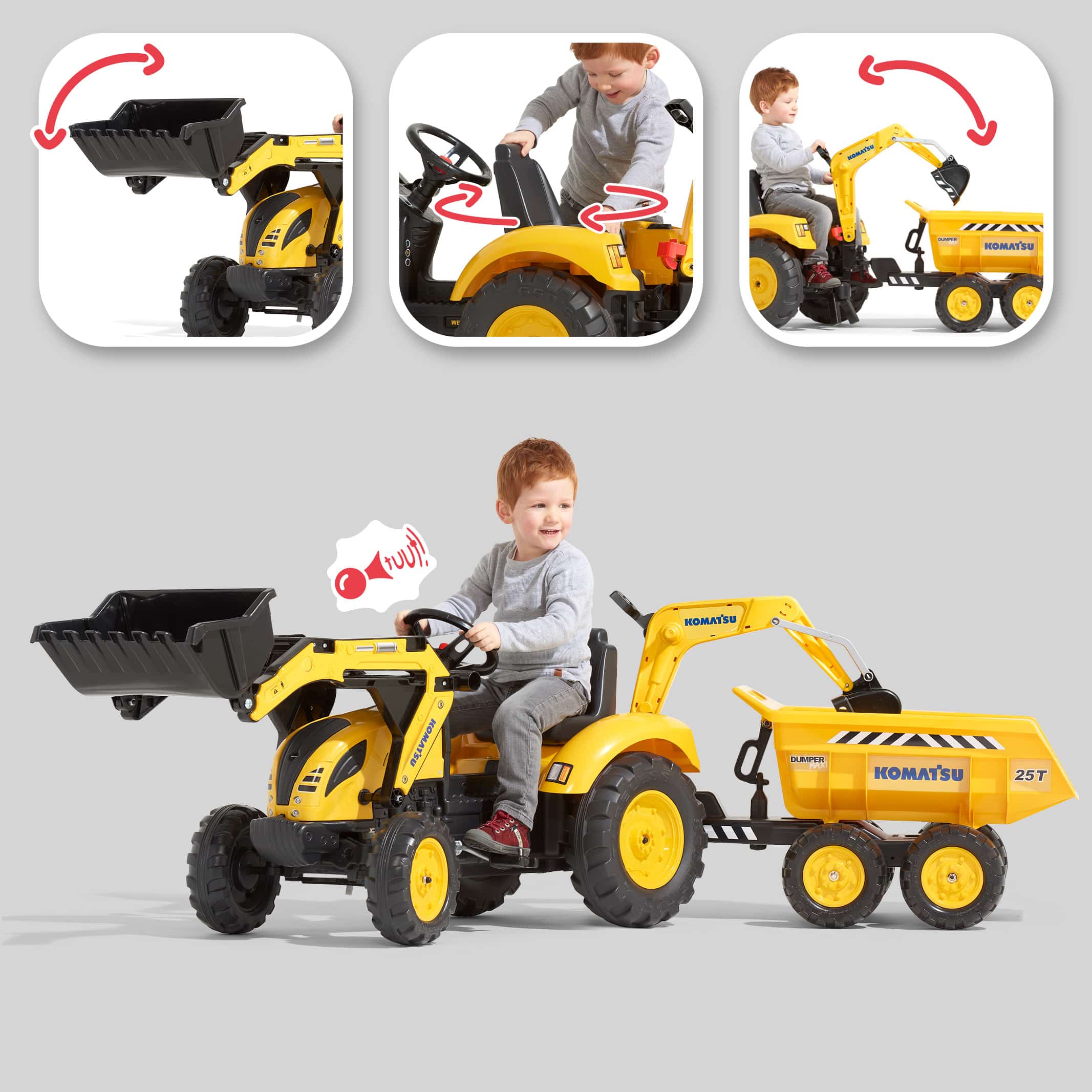 falk-komatsu-maxi-tretbagger-mit-anh-nger-3-7-jahre image 3