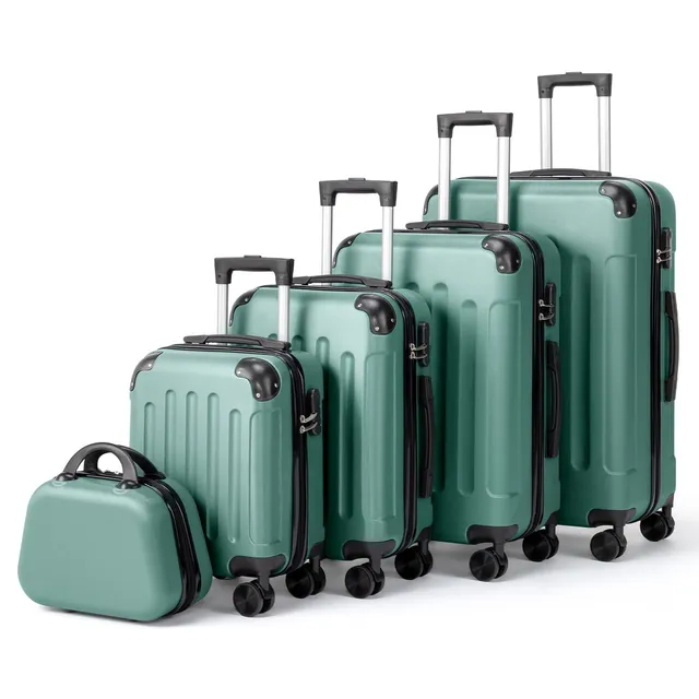 lalaho-kofferset-5tlg-hartschale-t-rkis-mit-kosmetikkoffer image 1