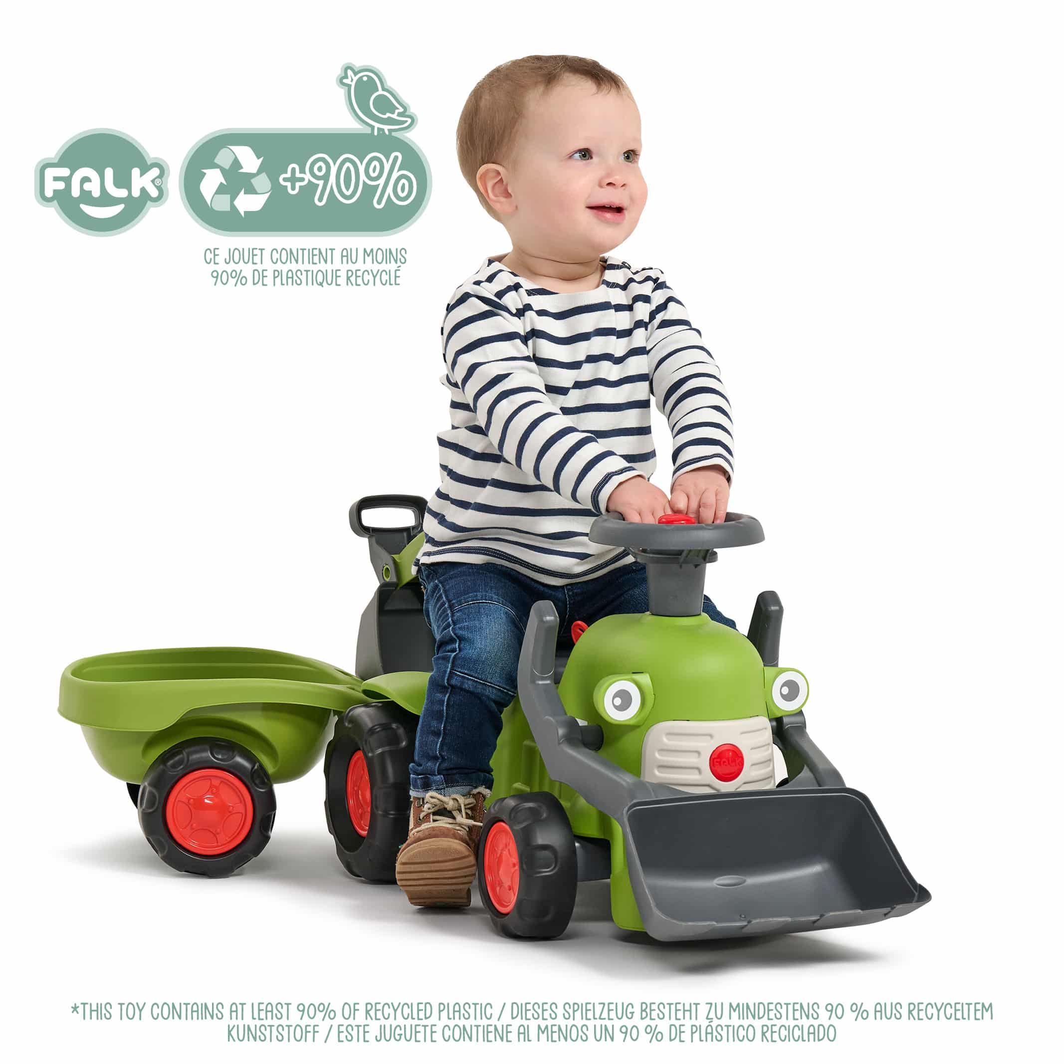 falk-claas-rutsch-traktor-mit-bagger-schaufel-und-anh-nger image 2